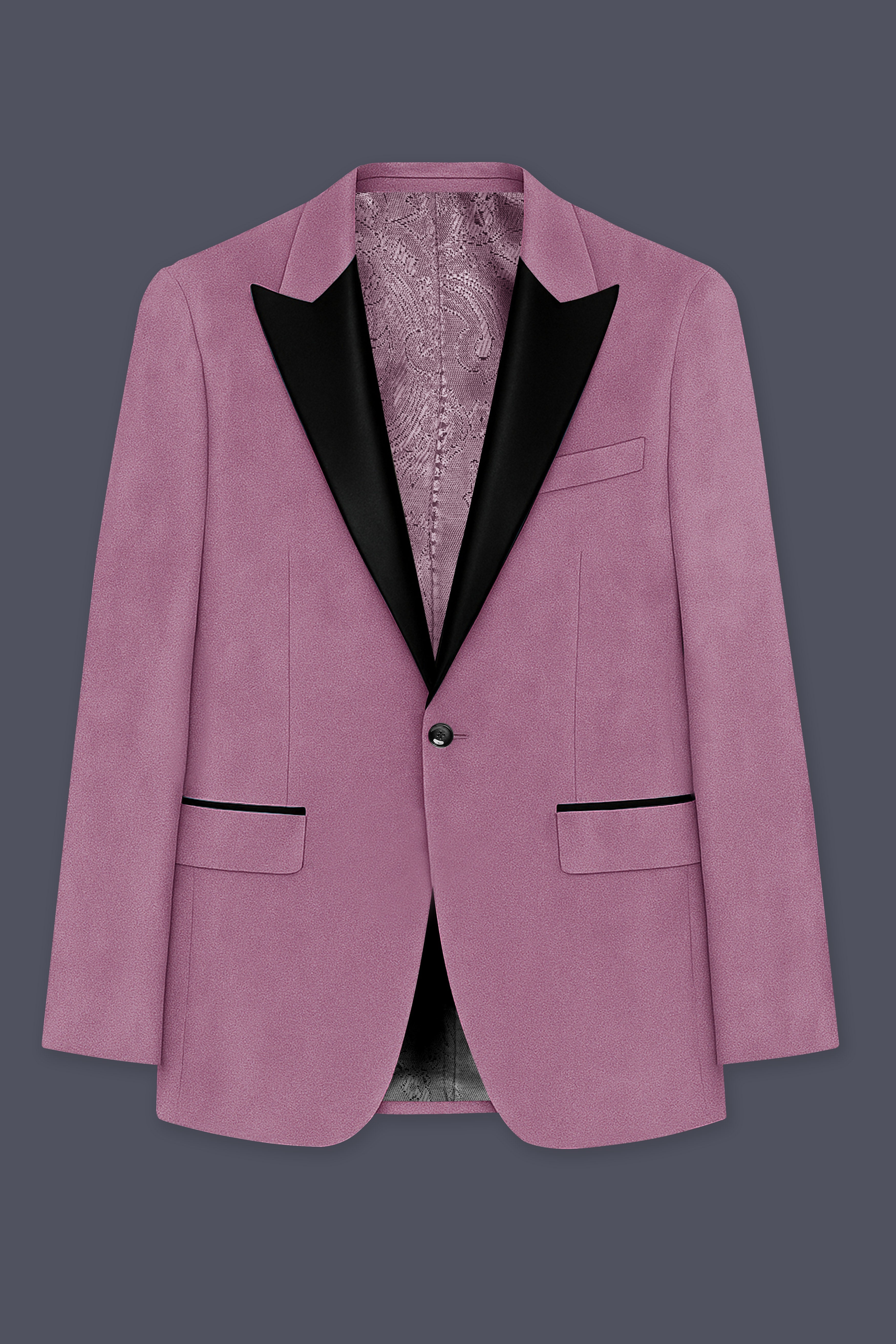 Velrosa-Turkish Rose Velvet Peak Lapel Tuxedo Suit