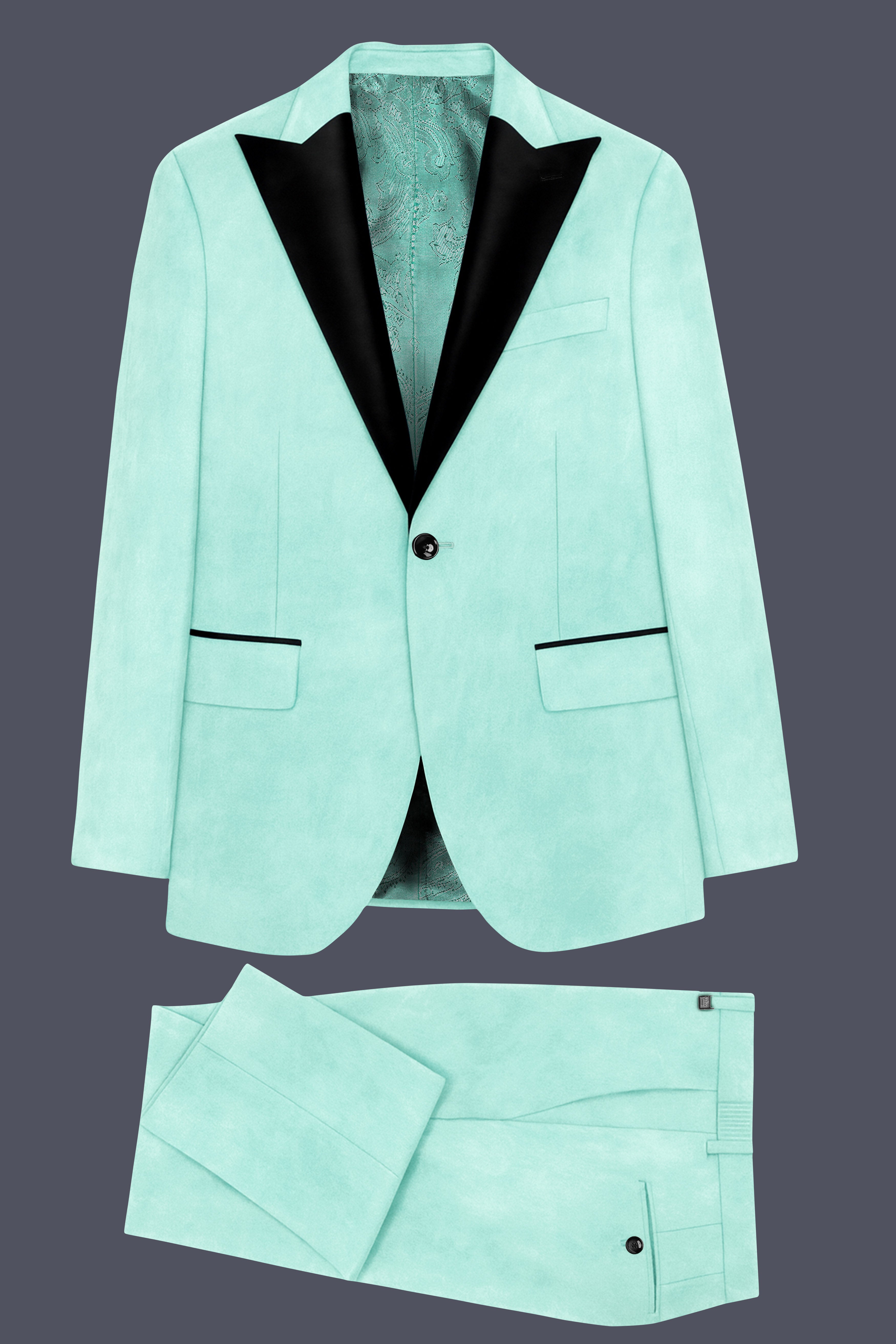 Verdalis-Cruise Green Velvet Peak Lapel Tuxedo Suit