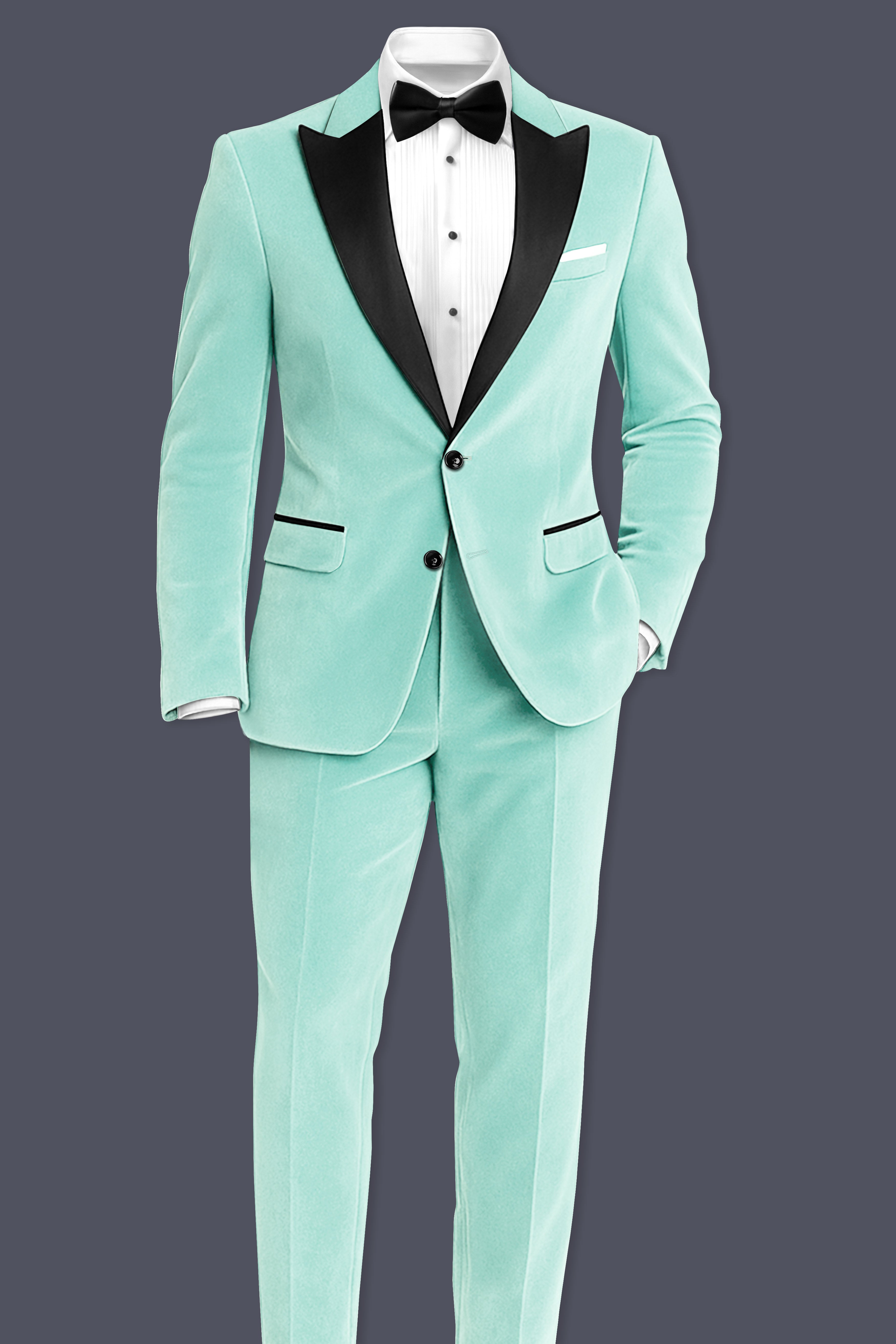 Verdalis-Cruise Green Velvet Peak Lapel Tuxedo Suit