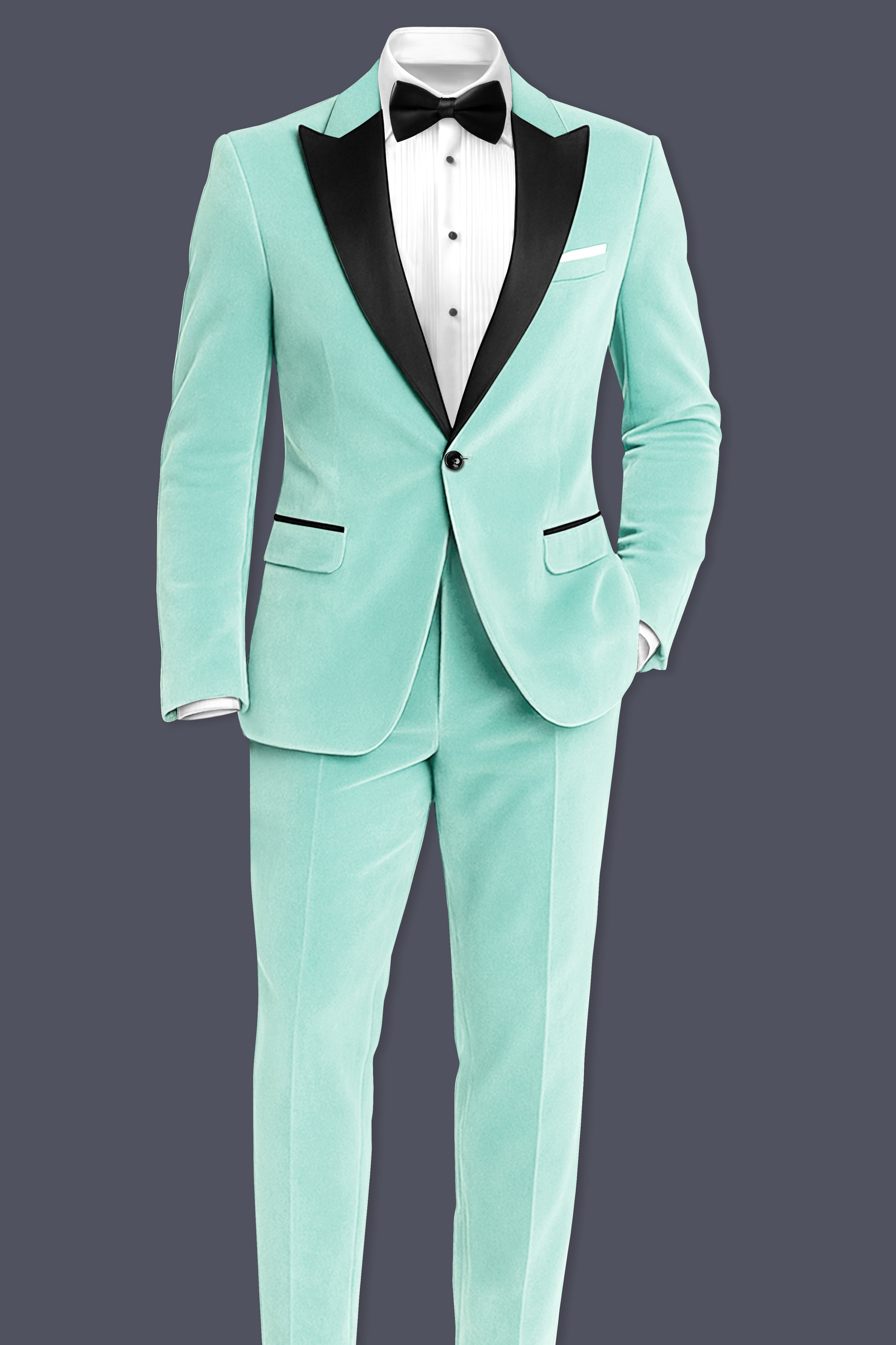 Verdalis-Cruise Green Velvet Peak Lapel Tuxedo Suit