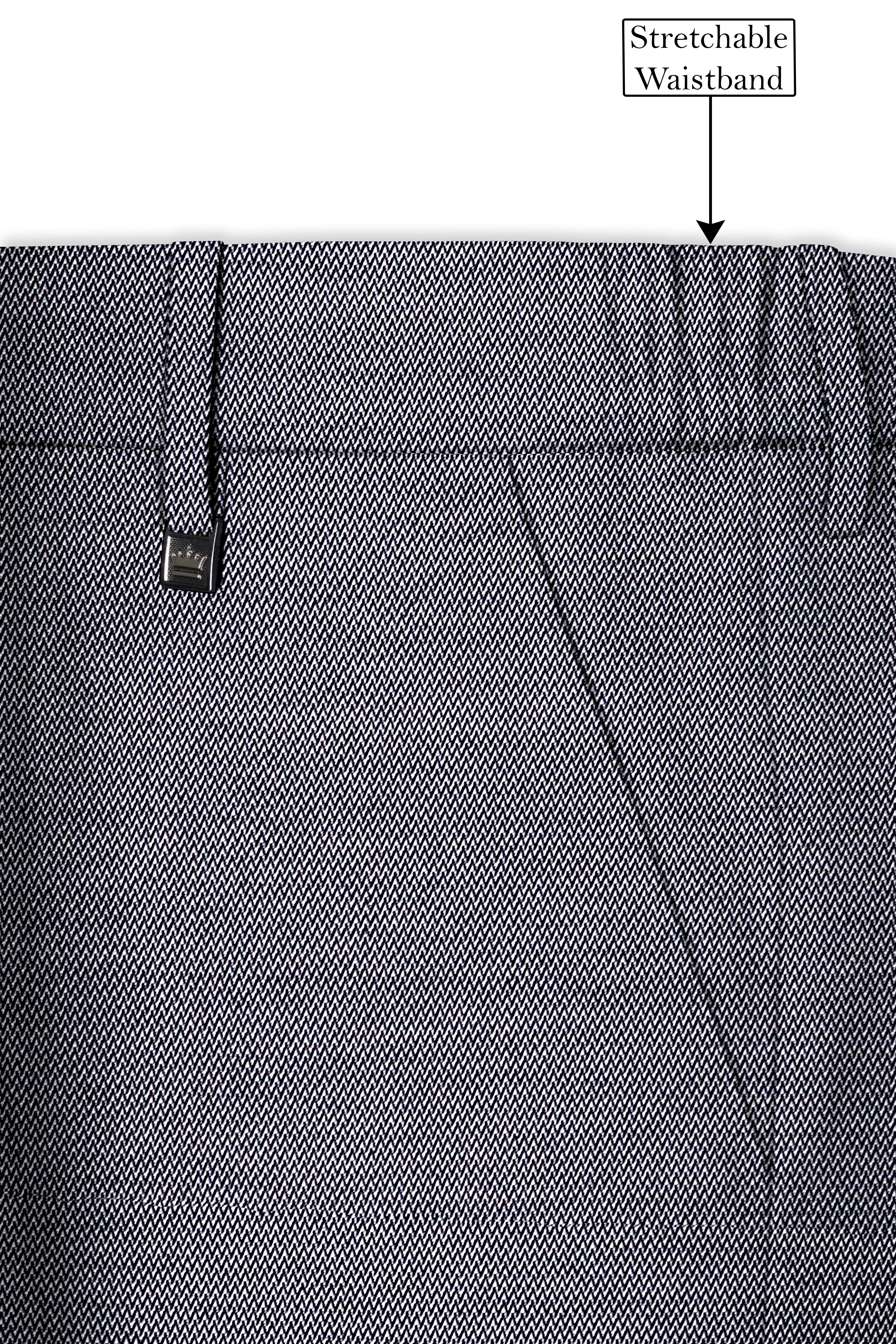 Herrivell-Martinique Blue Herringbone Textured Wool Rich Single Breasted Suit