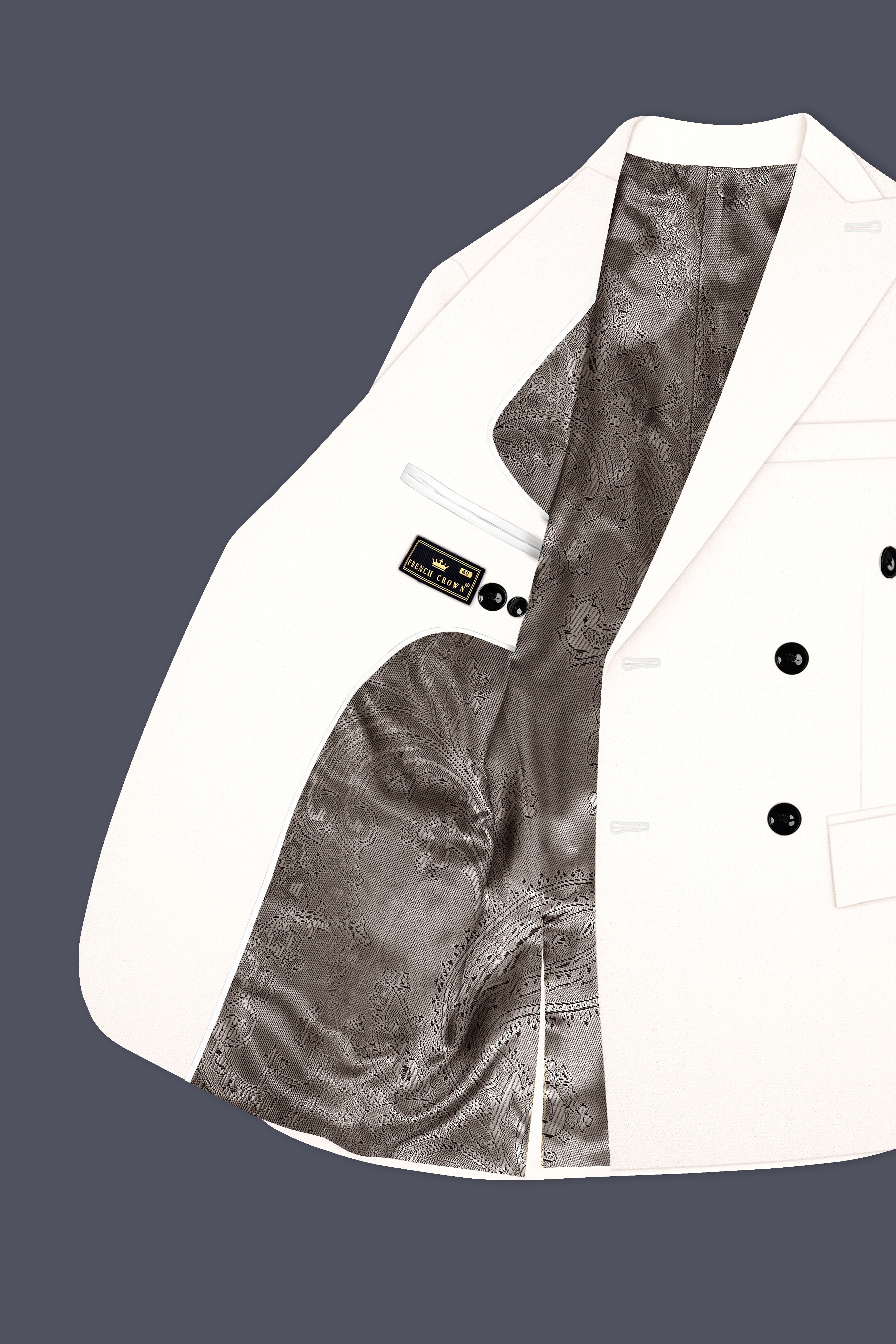 Biancore-Vista White 4-Way Stretch Premium Cotton Double Breasted Suit