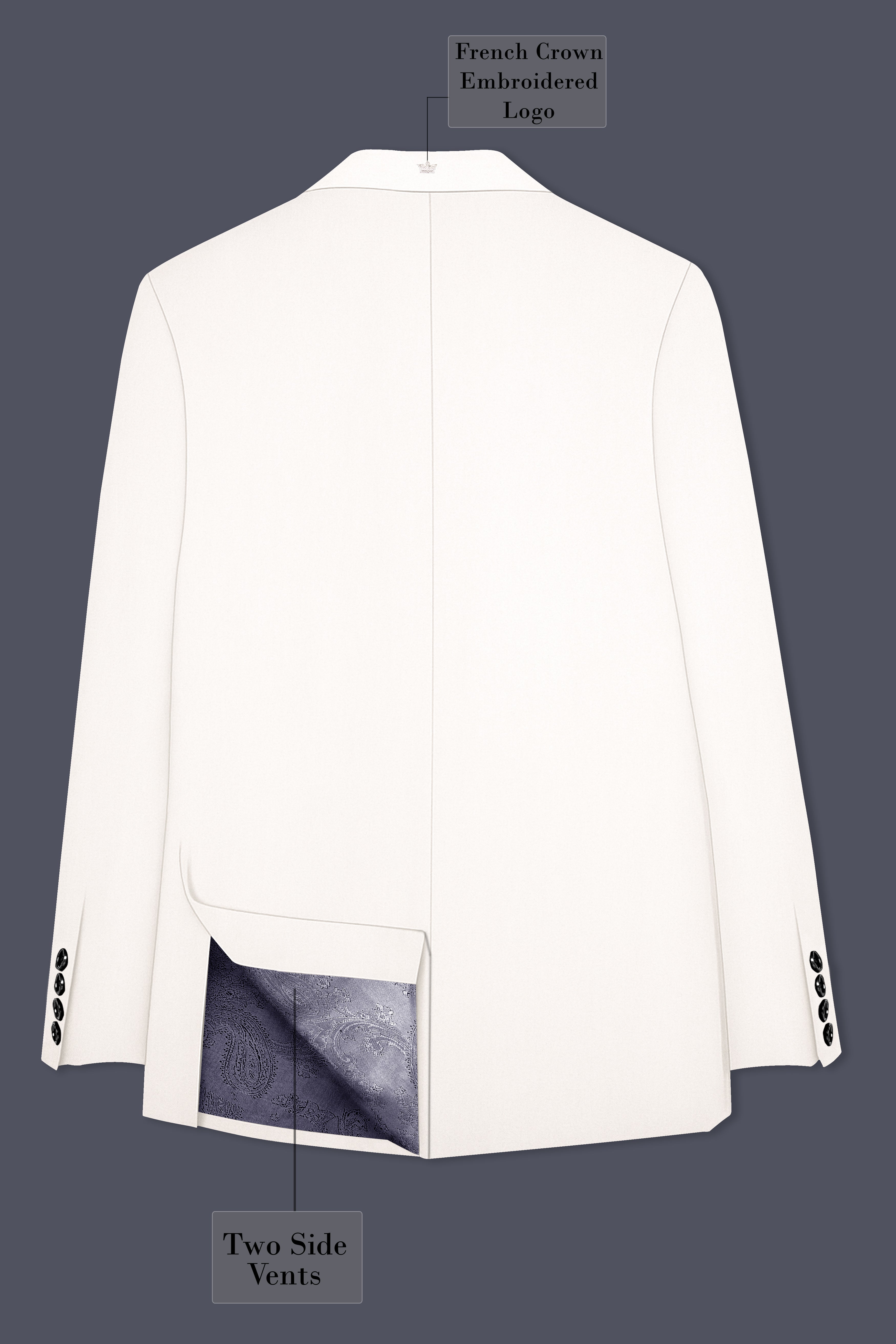 Biancore-Vista White 4-Way Stretch Premium Cotton Double Breasted Suit