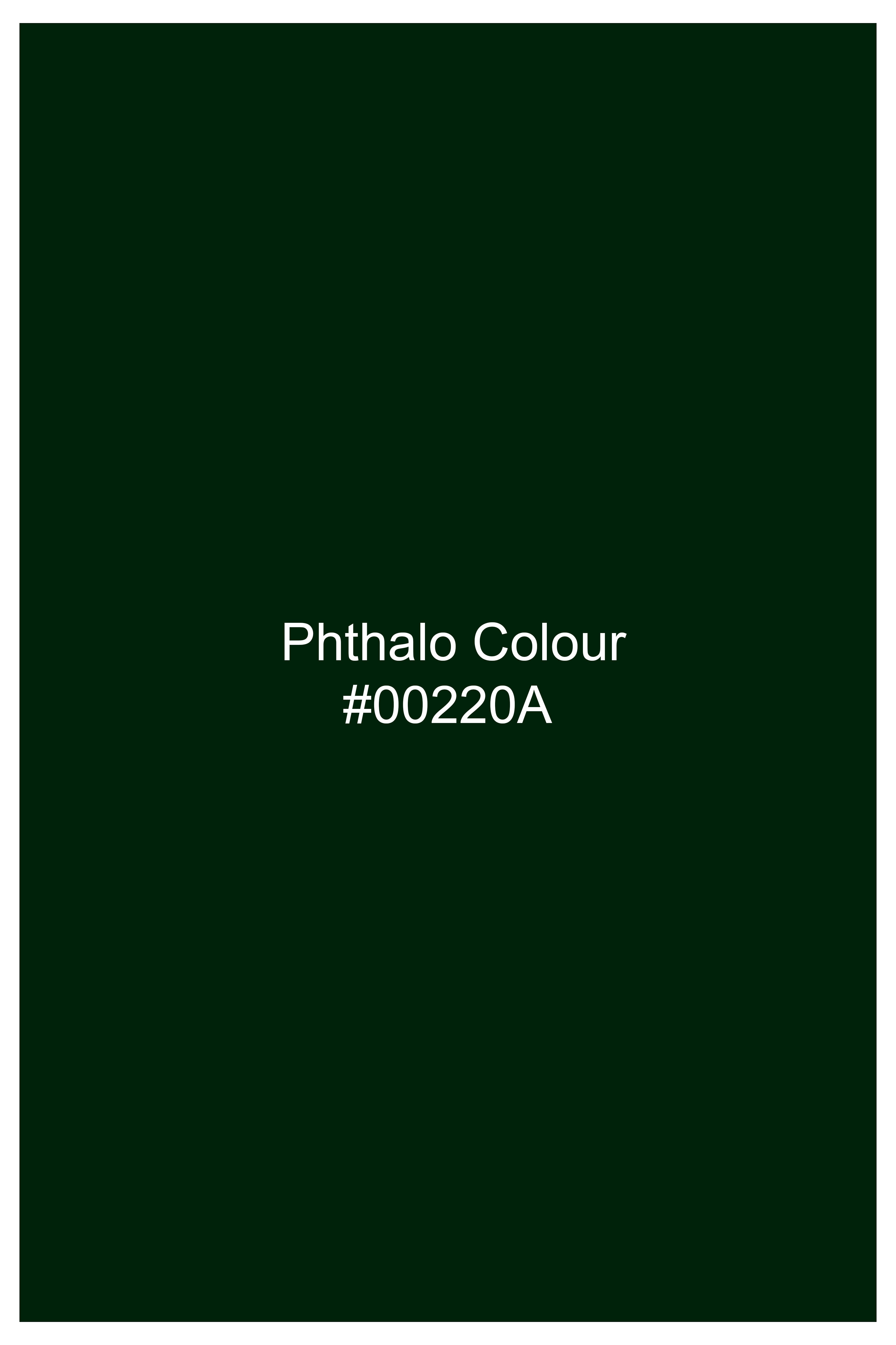 Virivell-Phthalo Green Velvet Peak Lapel Tuxedo Suit