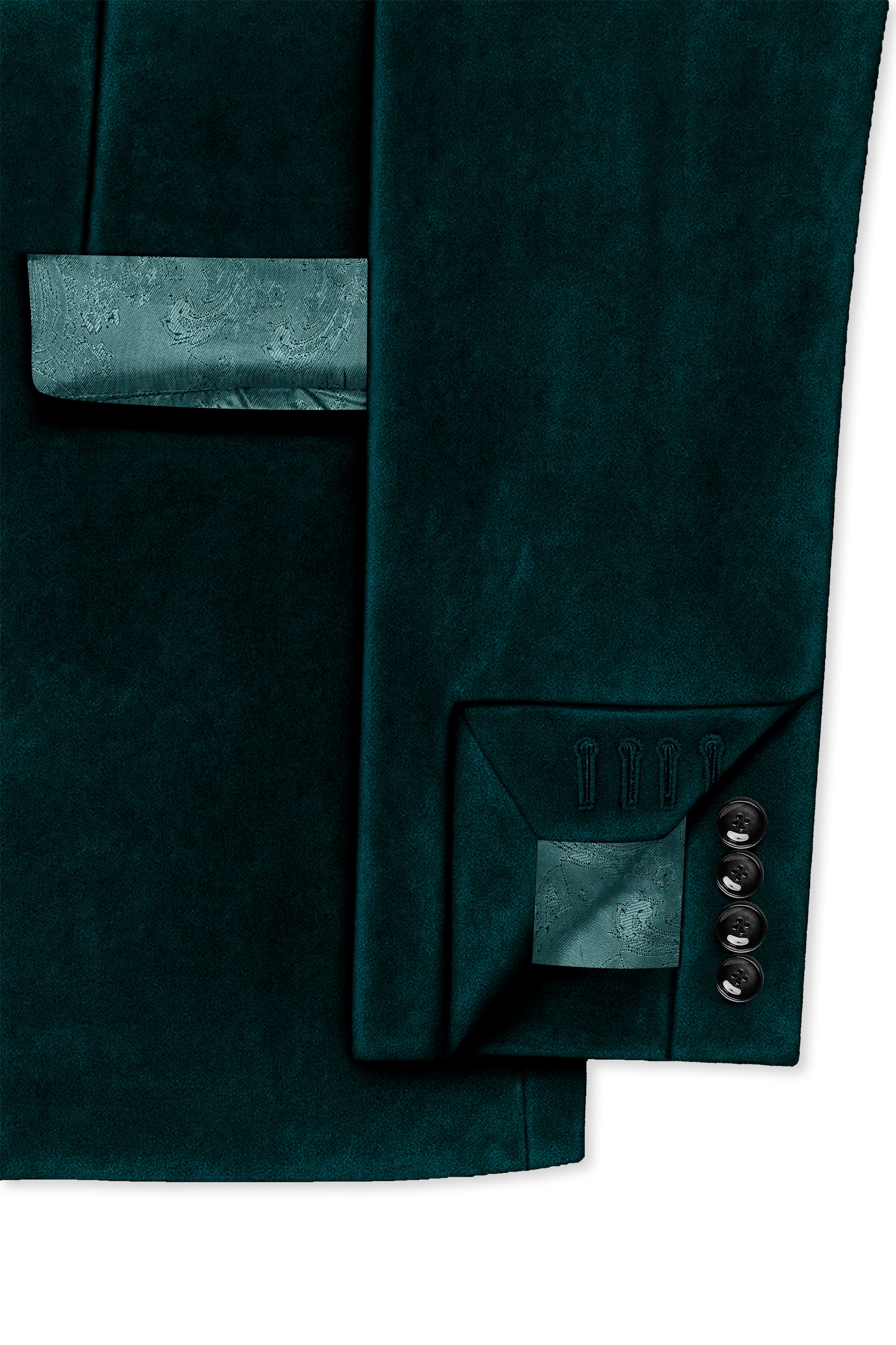 Emerivell-Burnham Green Velvet Peak Lapel Tuxedo Suit