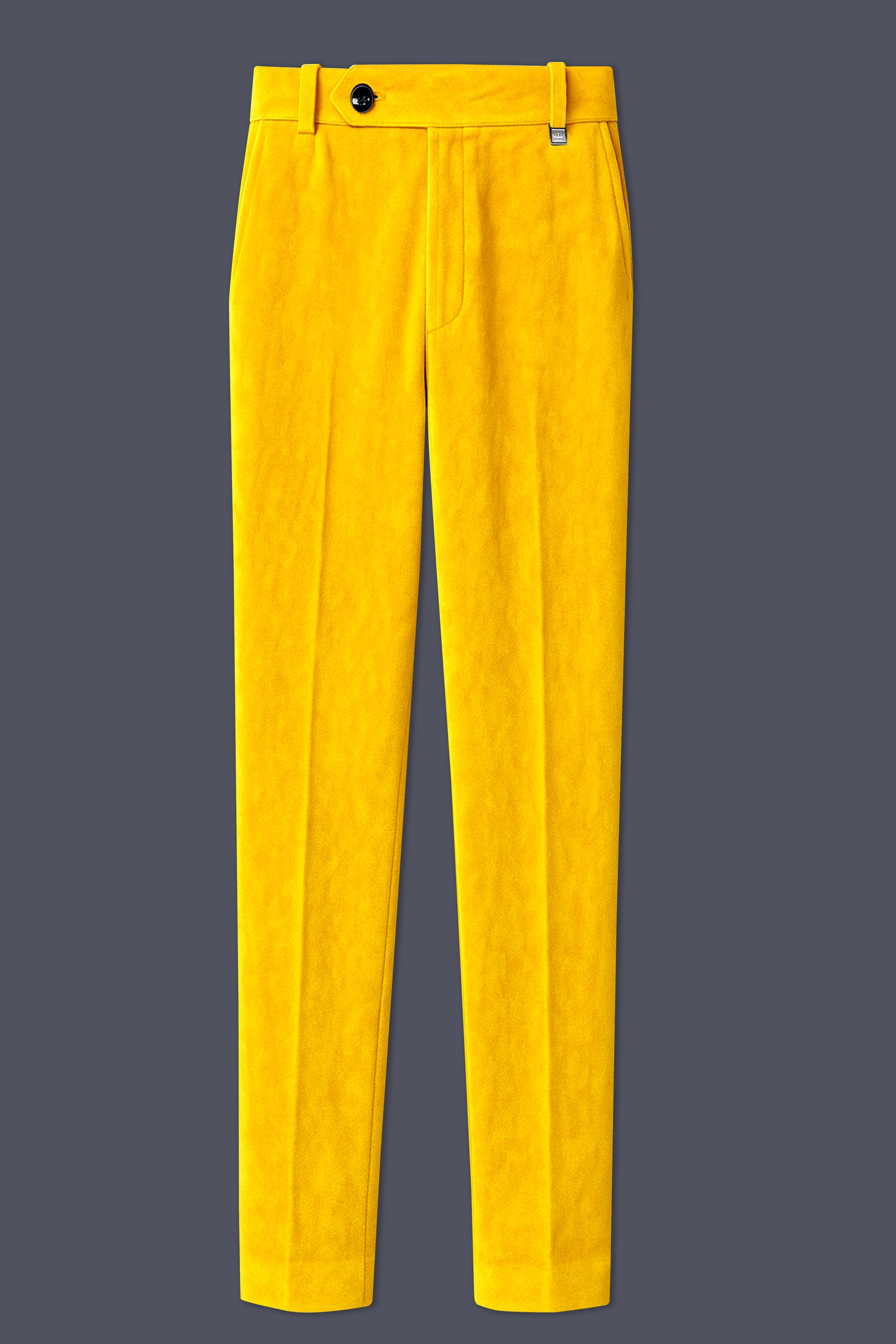 Safvell-Mustard Yellow Velvet Peak Lapel Tuxedo Suit