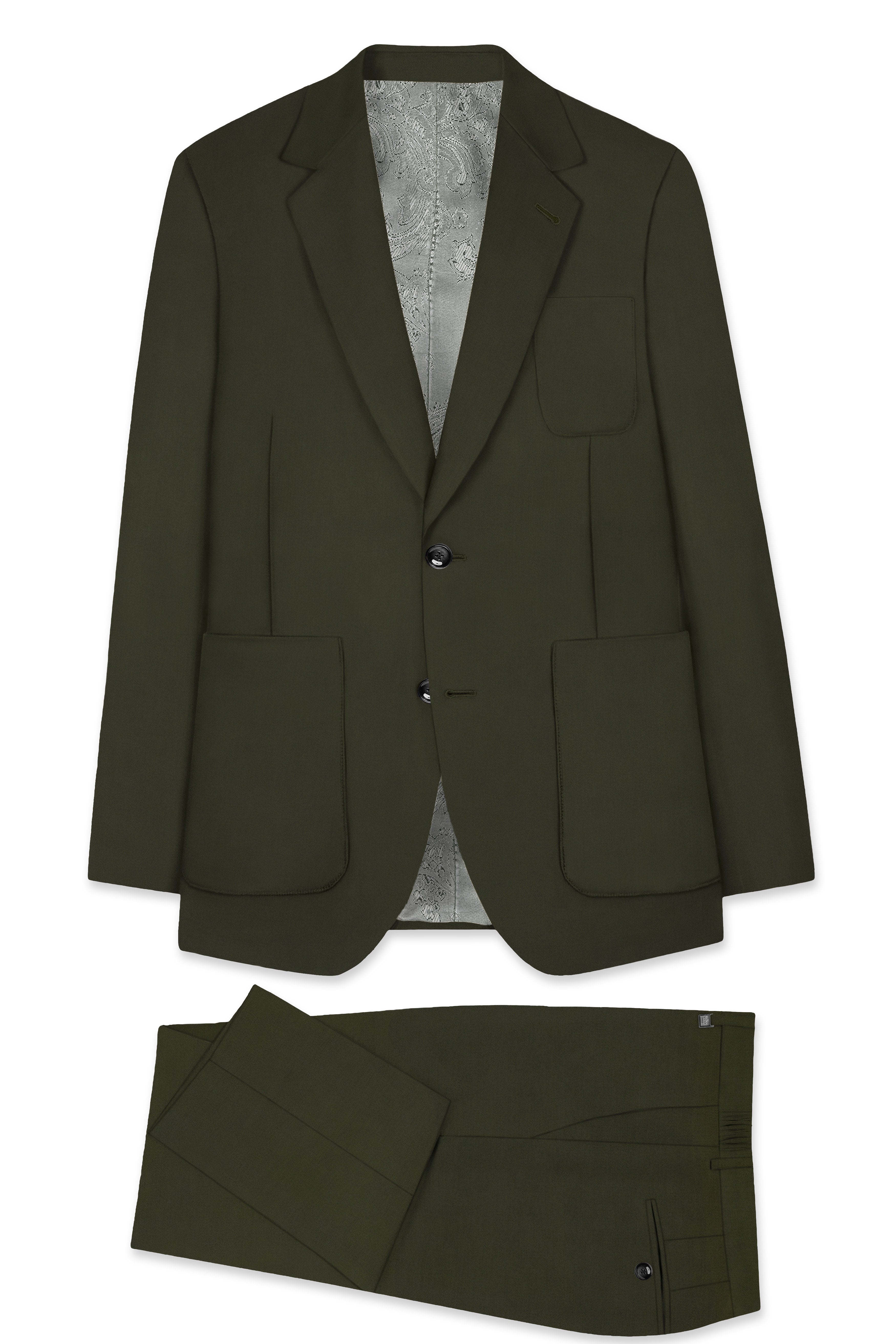 Virivell-Rangitoto Green Premium Cotton Single Breasted Sports Suit