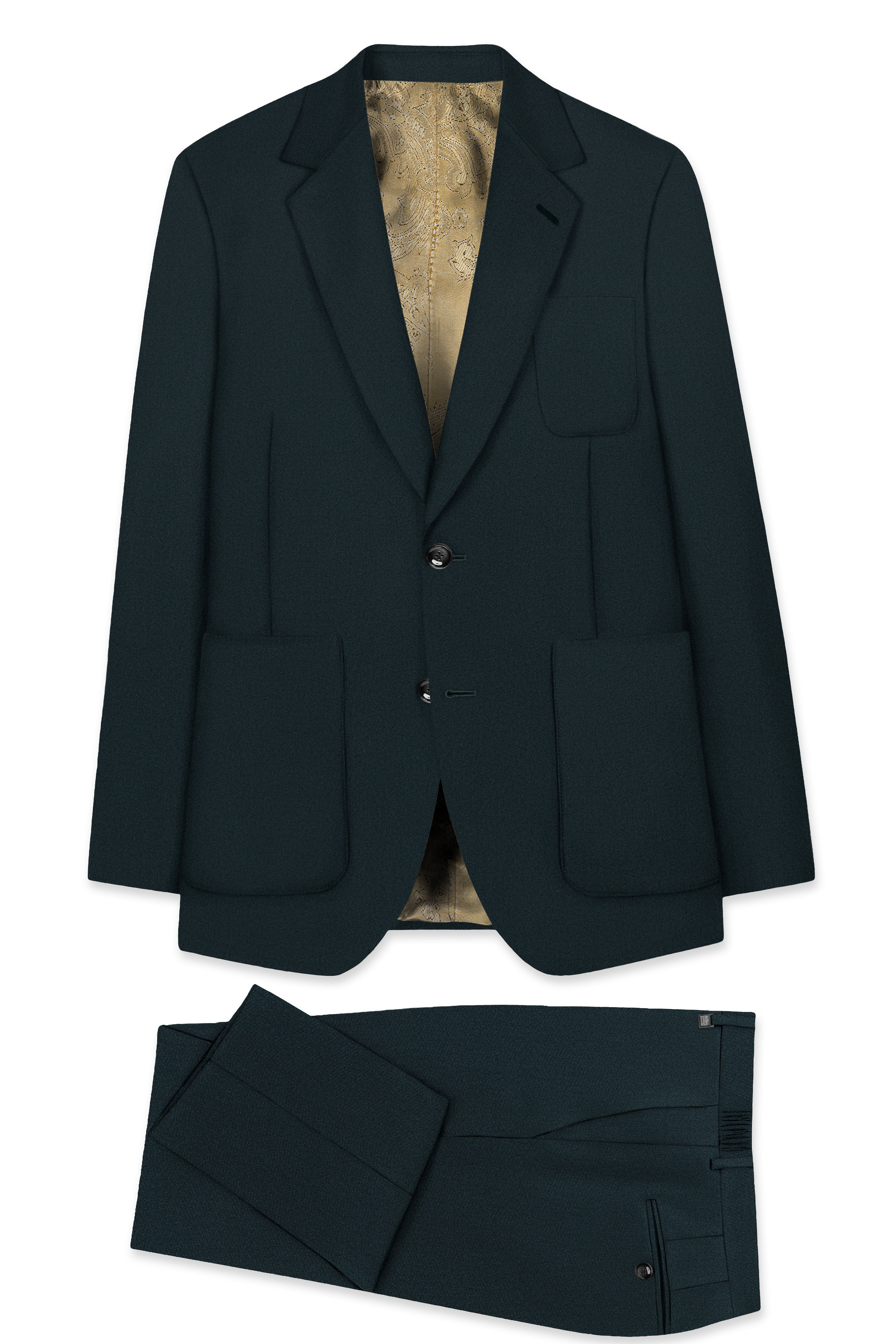 Virion-Aztec Green Premium Cotton Single Breasted Sports Suit
