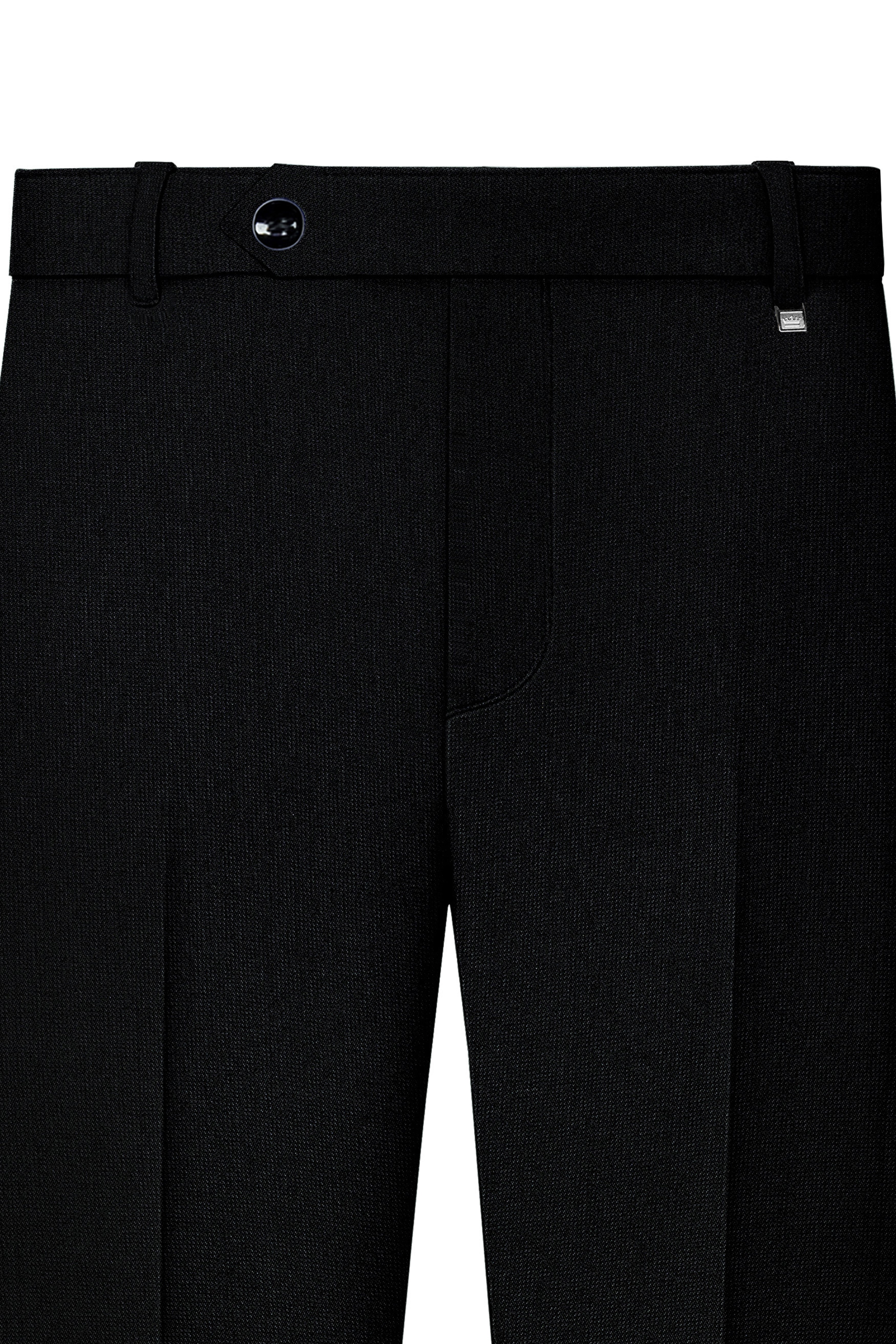 Noctivell-Jade Black Textured Wool Rich Single Breasted Suit