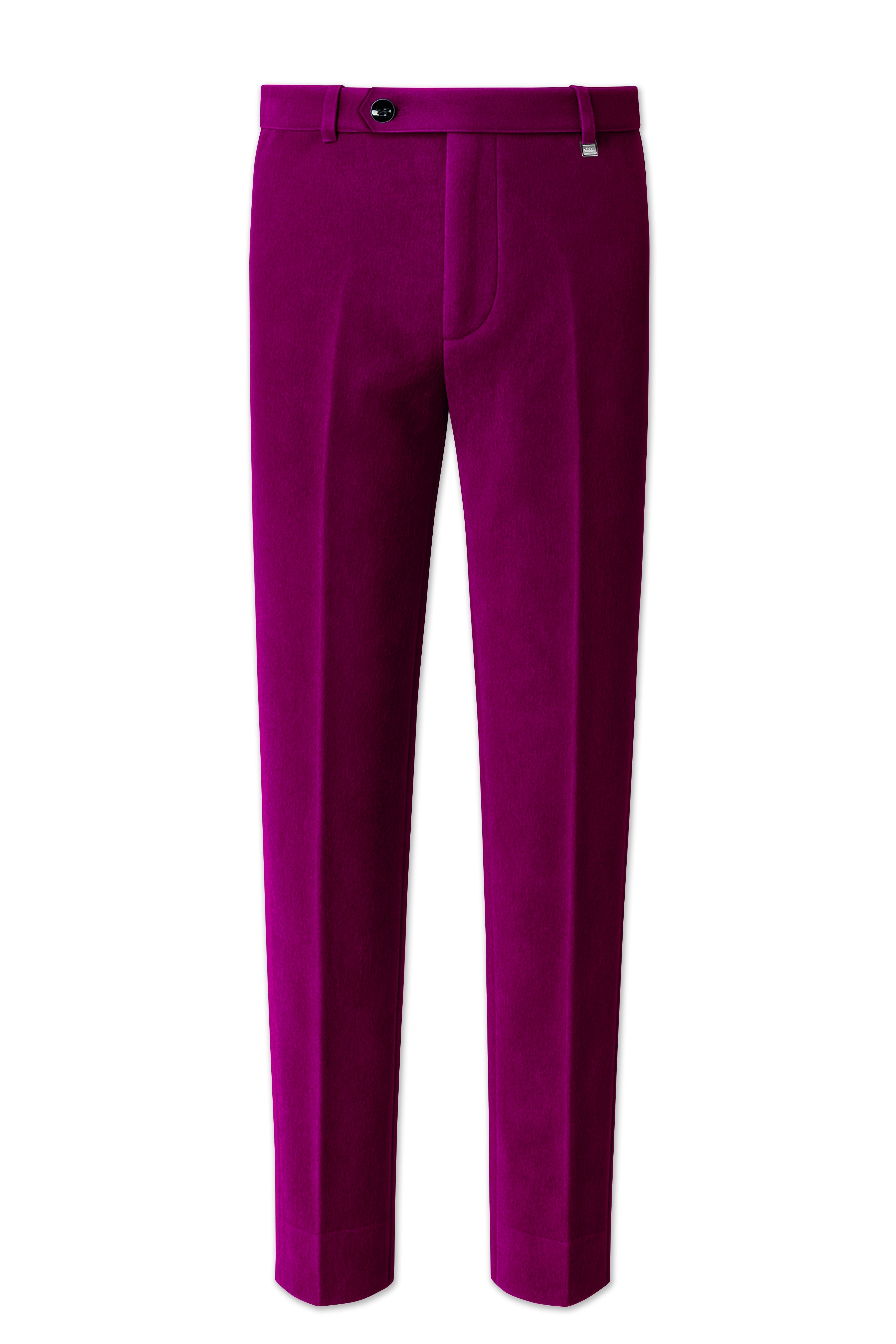 Velcrimora-Mulberry Purple Velvet Peak Lapel Tuxedo Suit