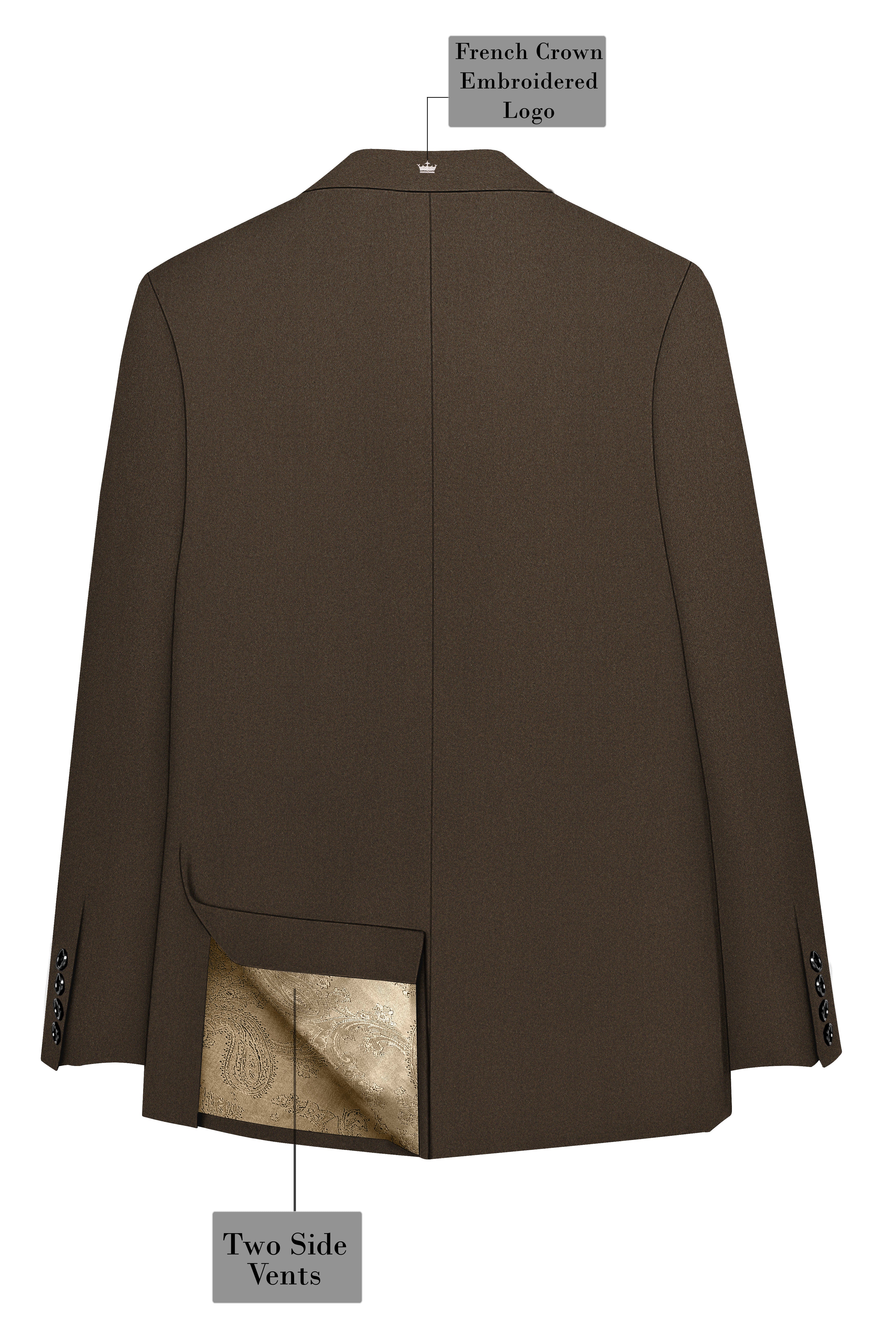 Jagvire-Birch Brown Premium Cotton Single Breasted Sports Suit