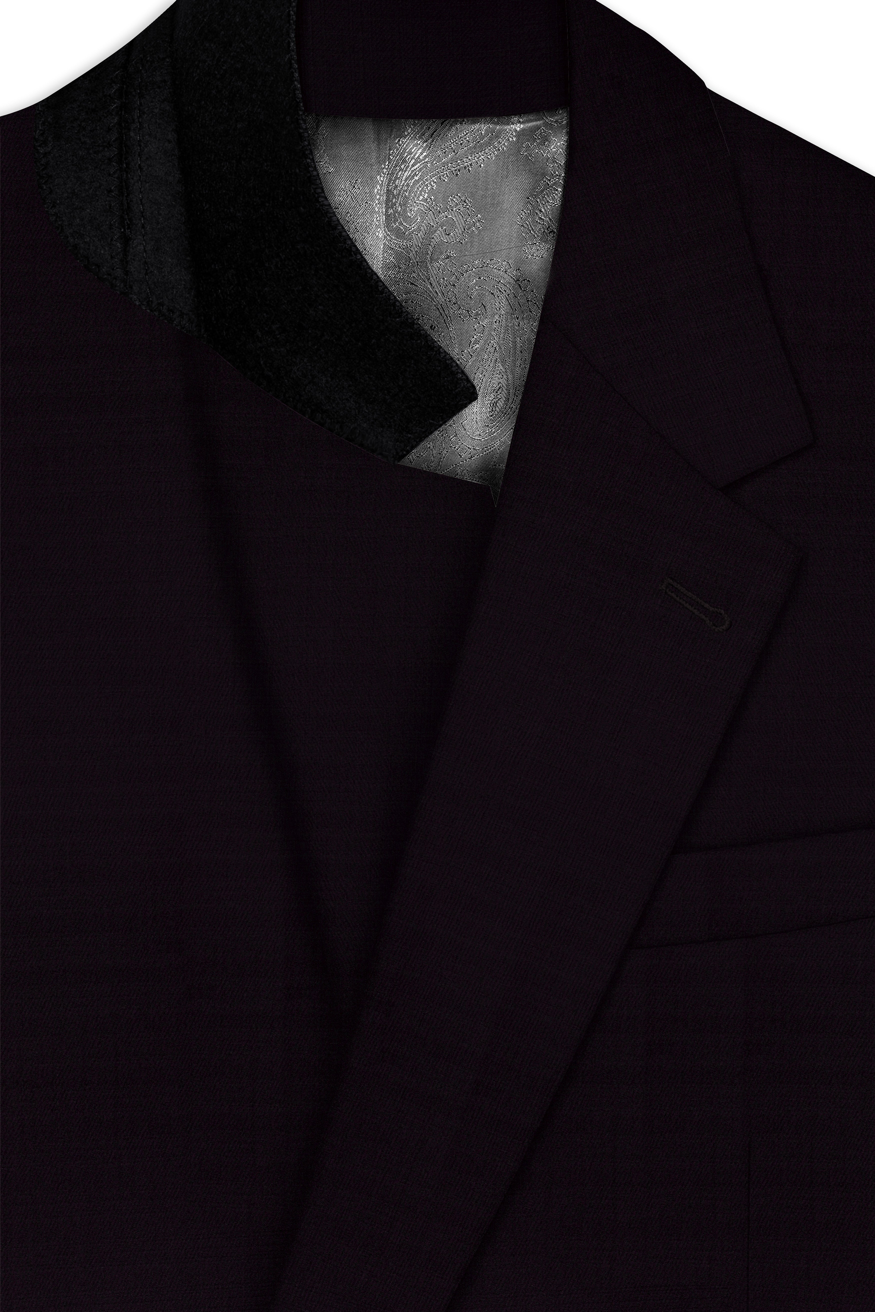 Noctivra-Cinder Black Wool Rich Single Breasted Suit