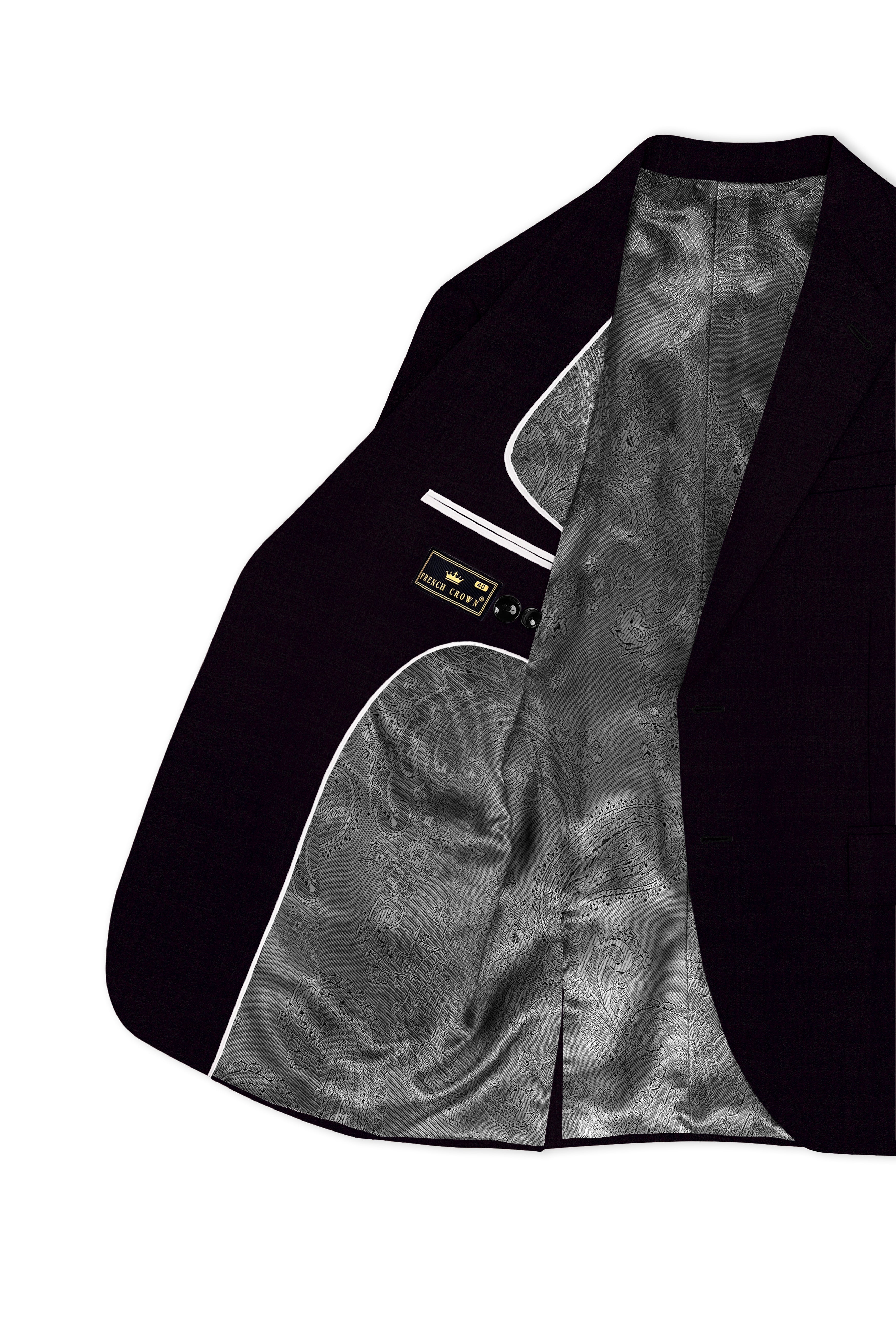 Noctivra-Cinder Black Wool Rich Single Breasted Suit