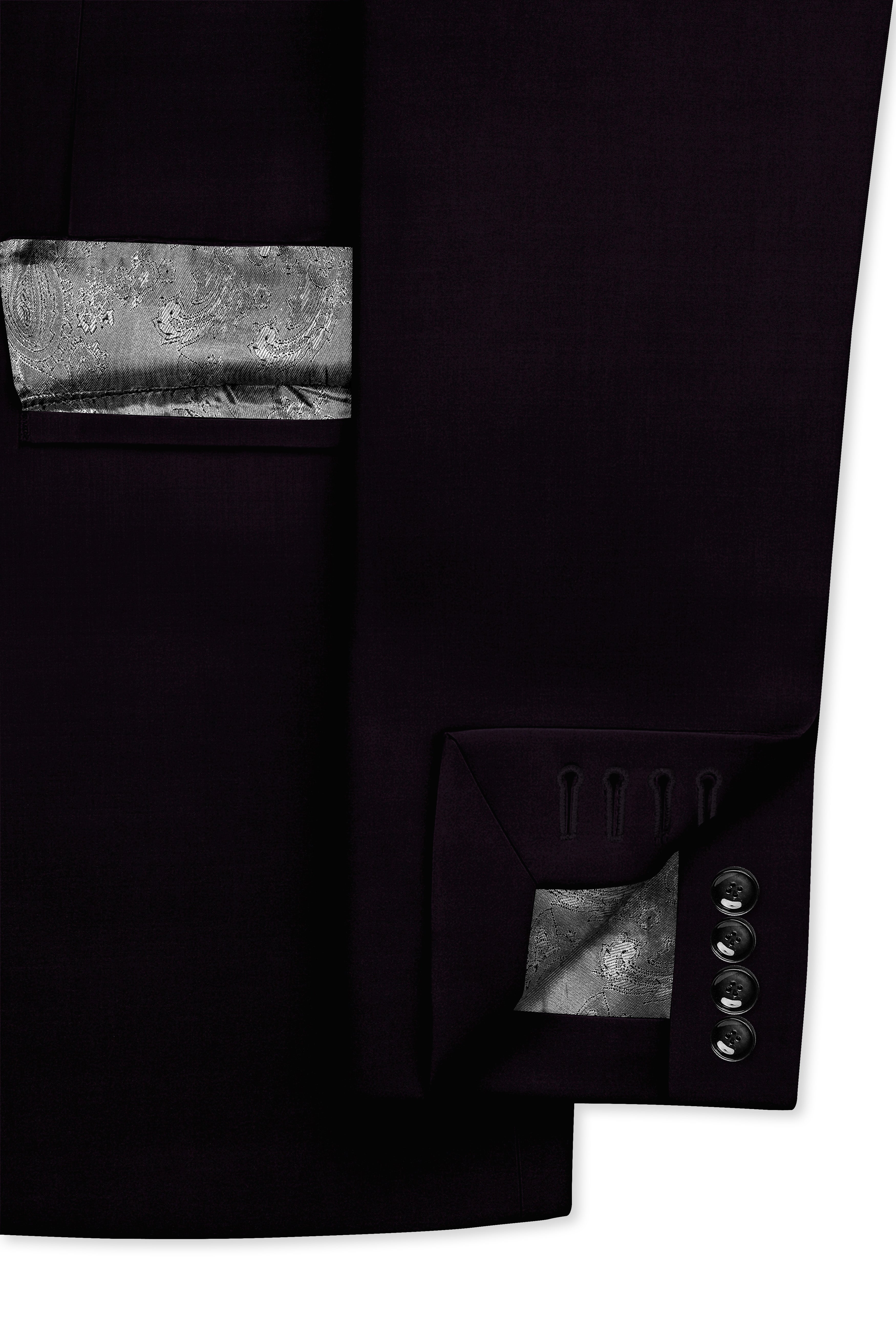 Noctivra-Cinder Black Wool Rich Single Breasted Suit