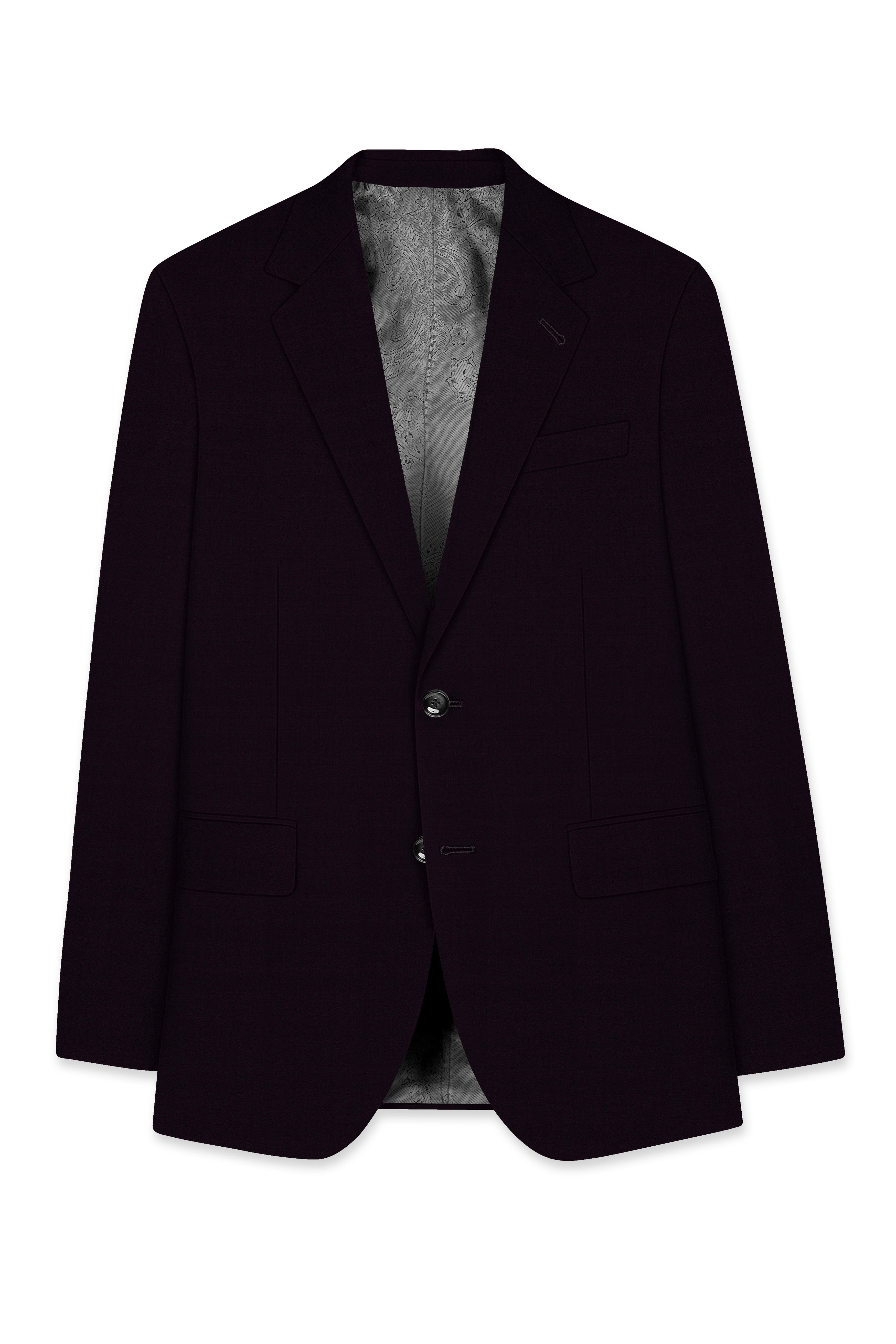 Noctivra-Cinder Black Wool Rich Single Breasted Suit