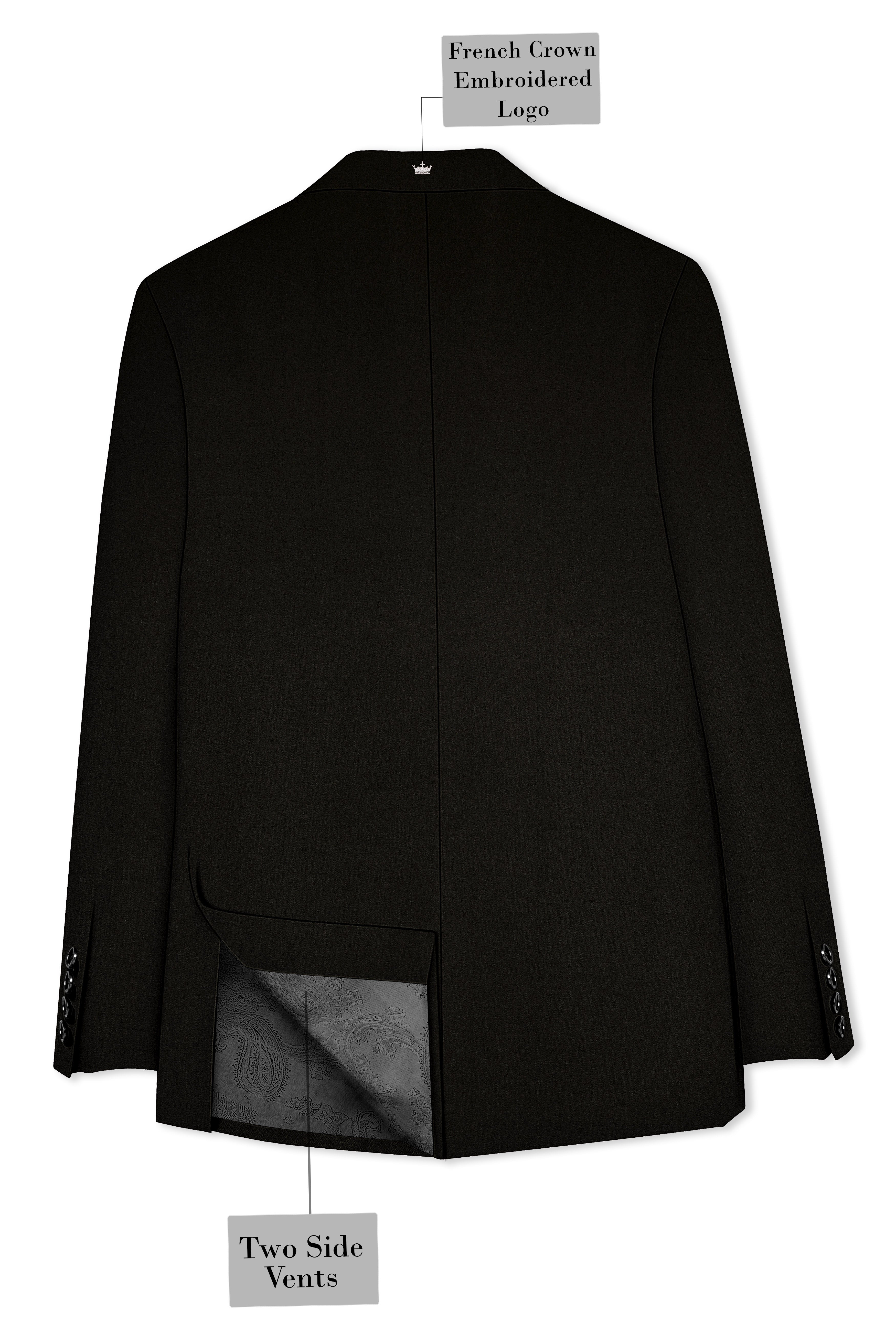 Jadivra-Jade Black Premium Cotton Single Breasted Sports Suit