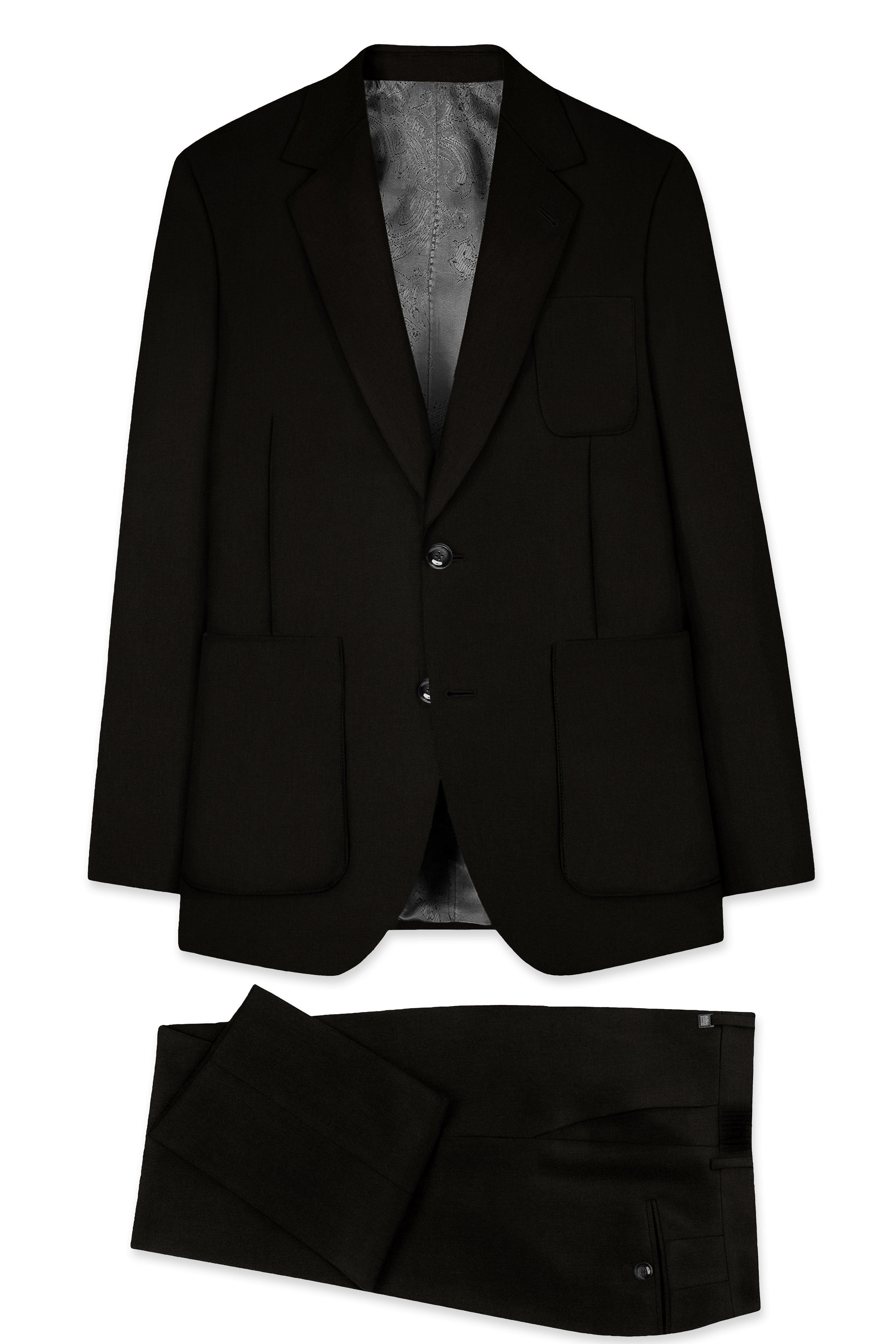 Jadivra-Jade Black Premium Cotton Single Breasted Sports Suit