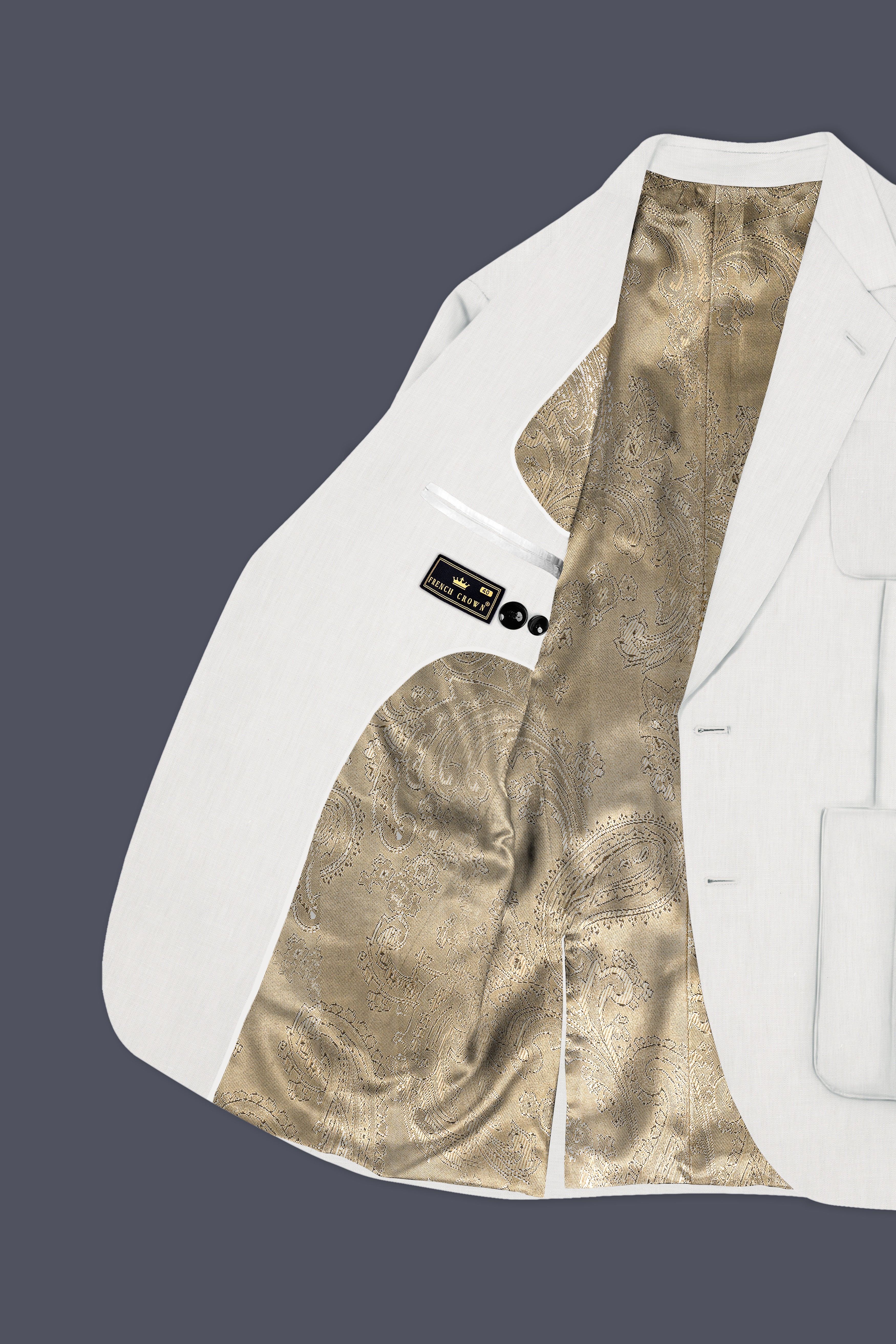 Ivovira-Amour Cream Premium Cotton Single Breasted Sports Suit