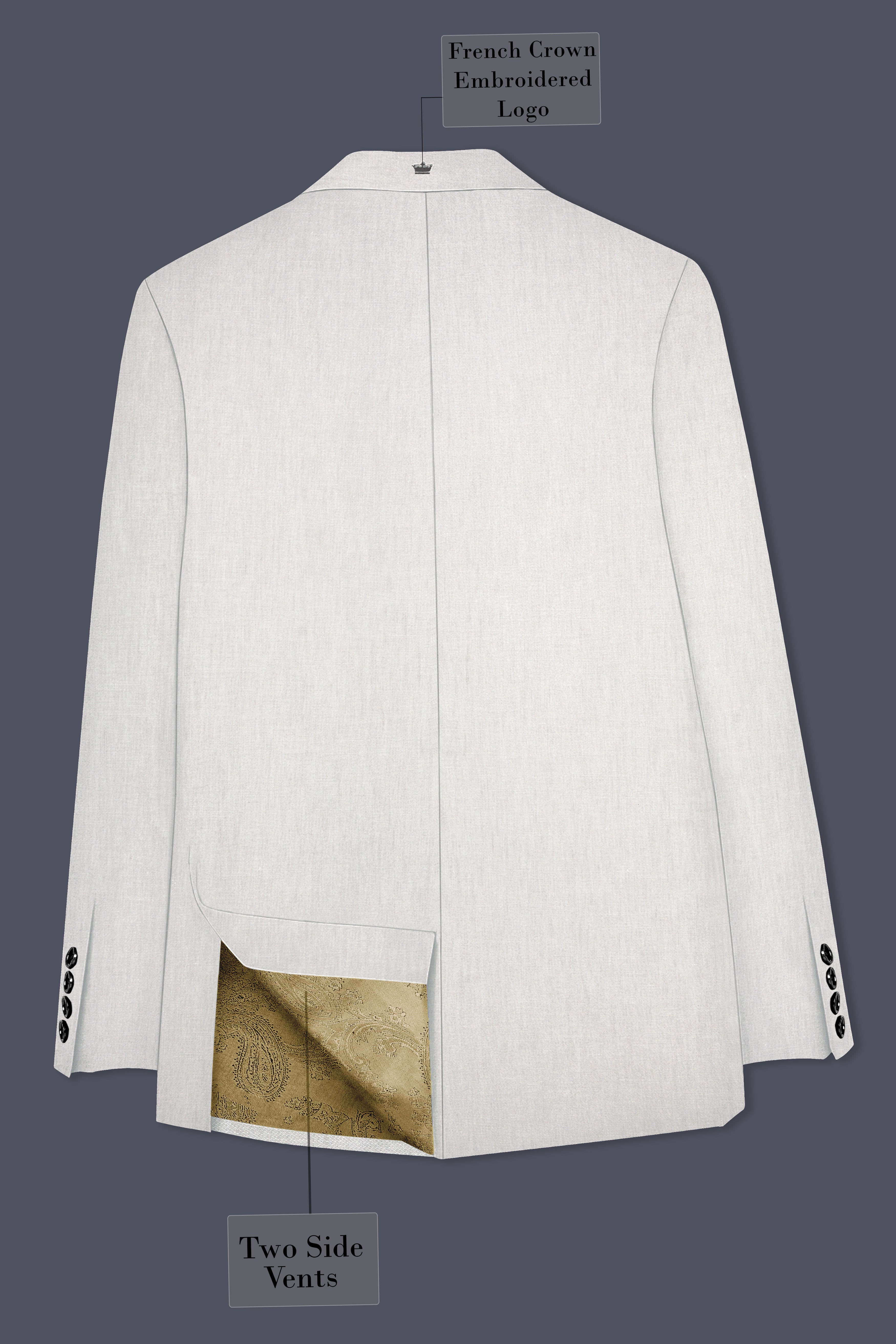Ivovira-Amour Cream Premium Cotton Single Breasted Sports Suit