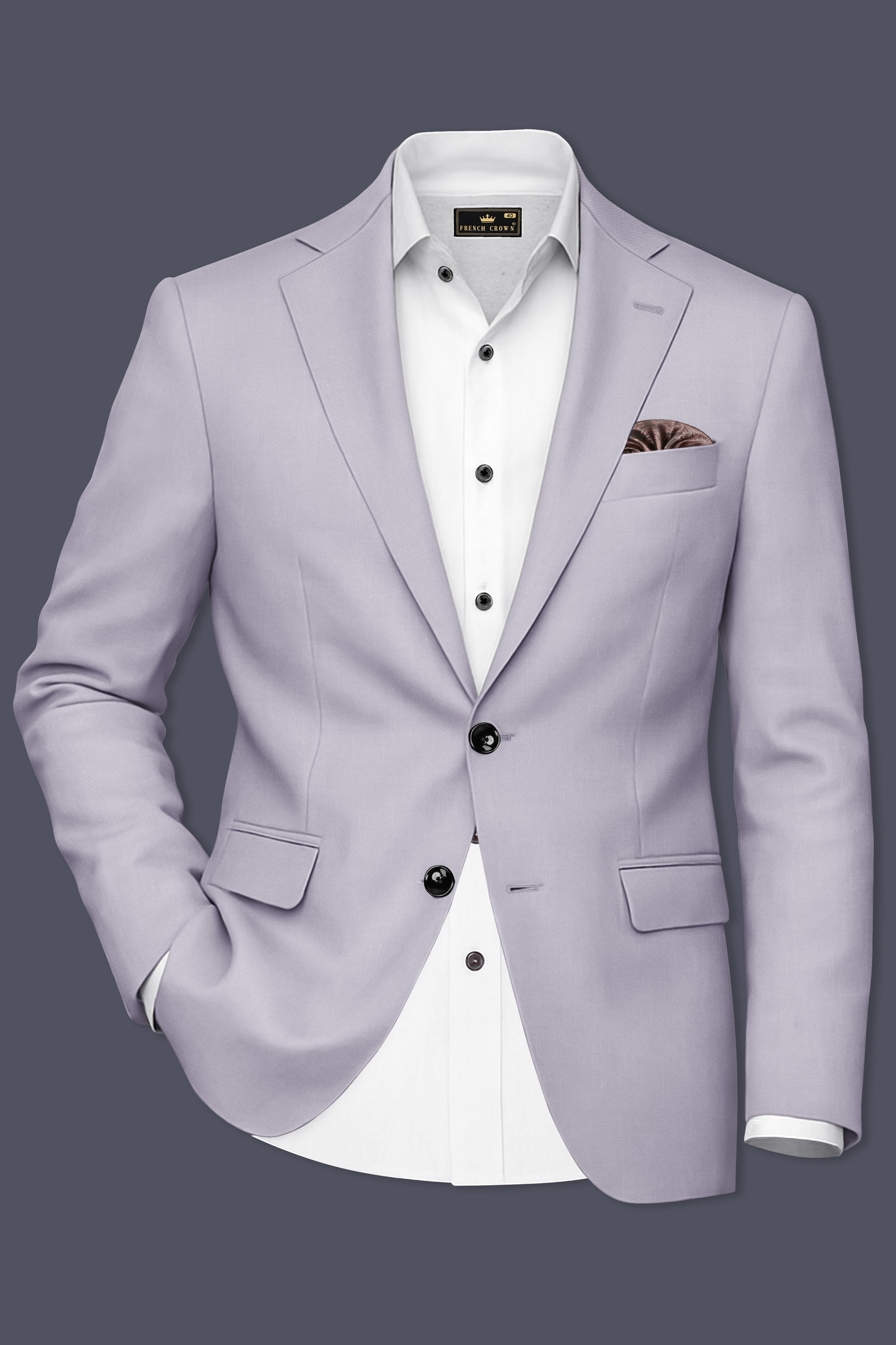 Mistivell-Mountain Mist Gray Wool Rich Single Breasted Stretchable traveler Suit