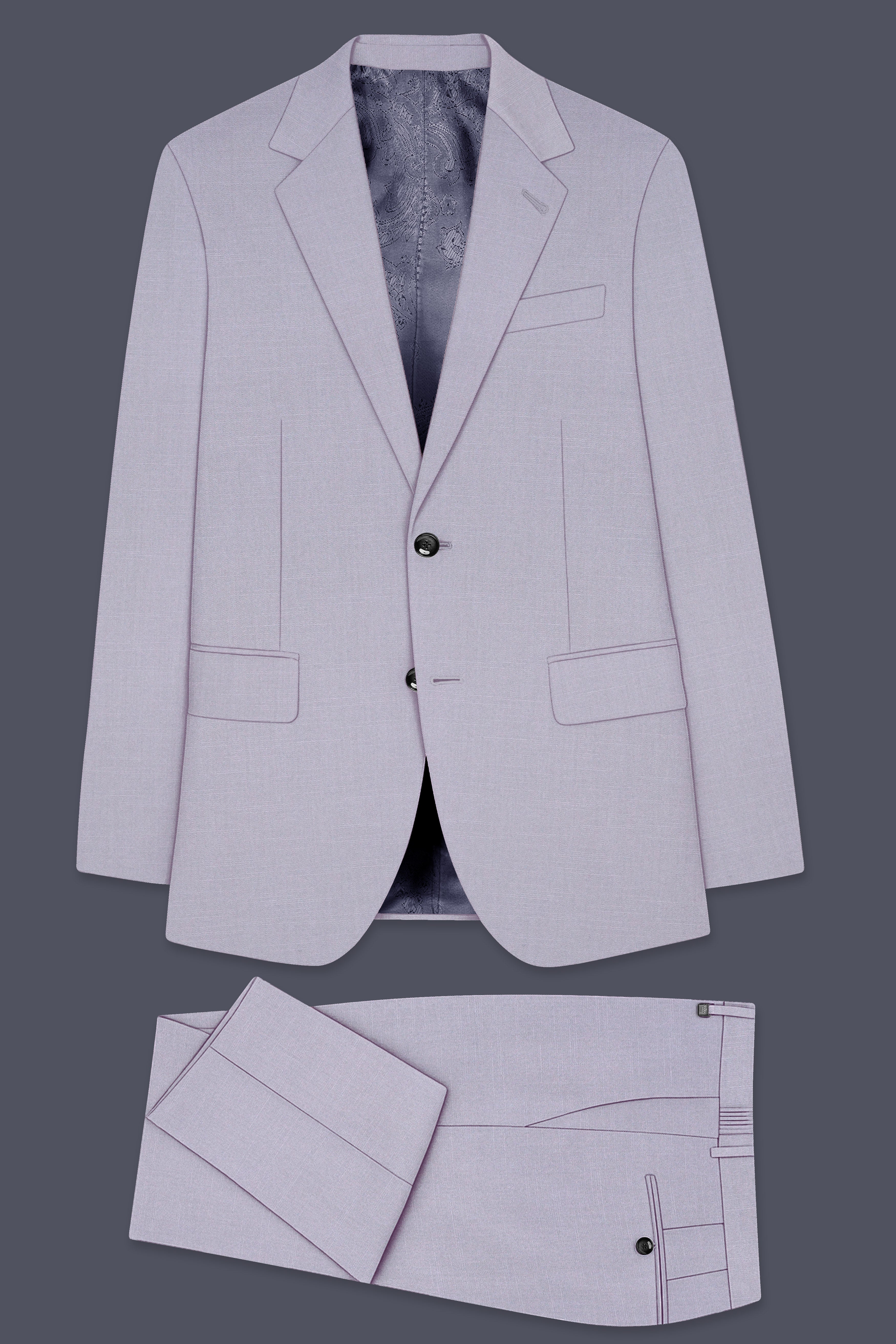 Mistivell-Mountain Mist Gray Wool Rich Single Breasted Stretchable traveler Suit