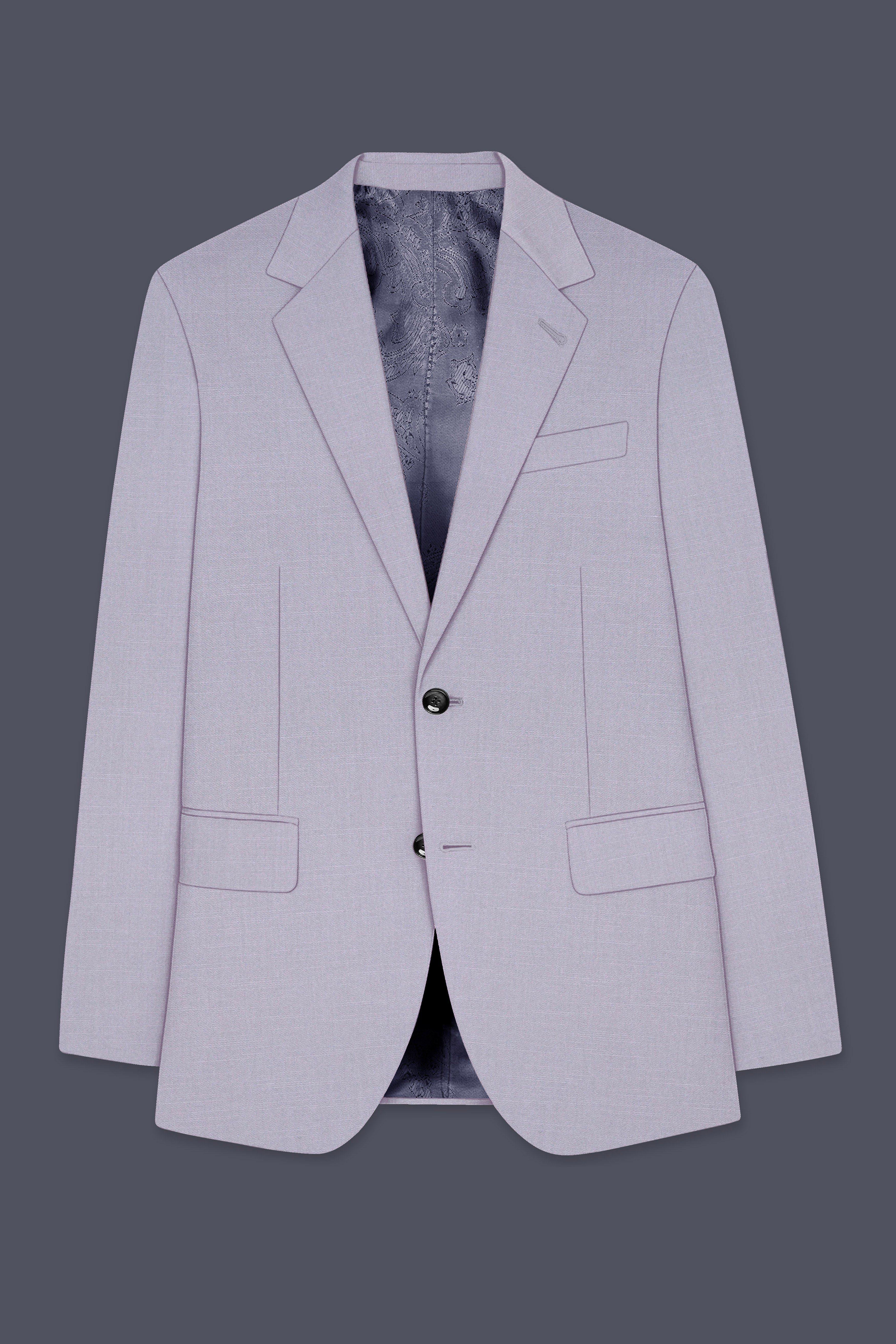 Mistivell-Mountain Mist Gray Wool Rich Single Breasted Stretchable traveler Suit