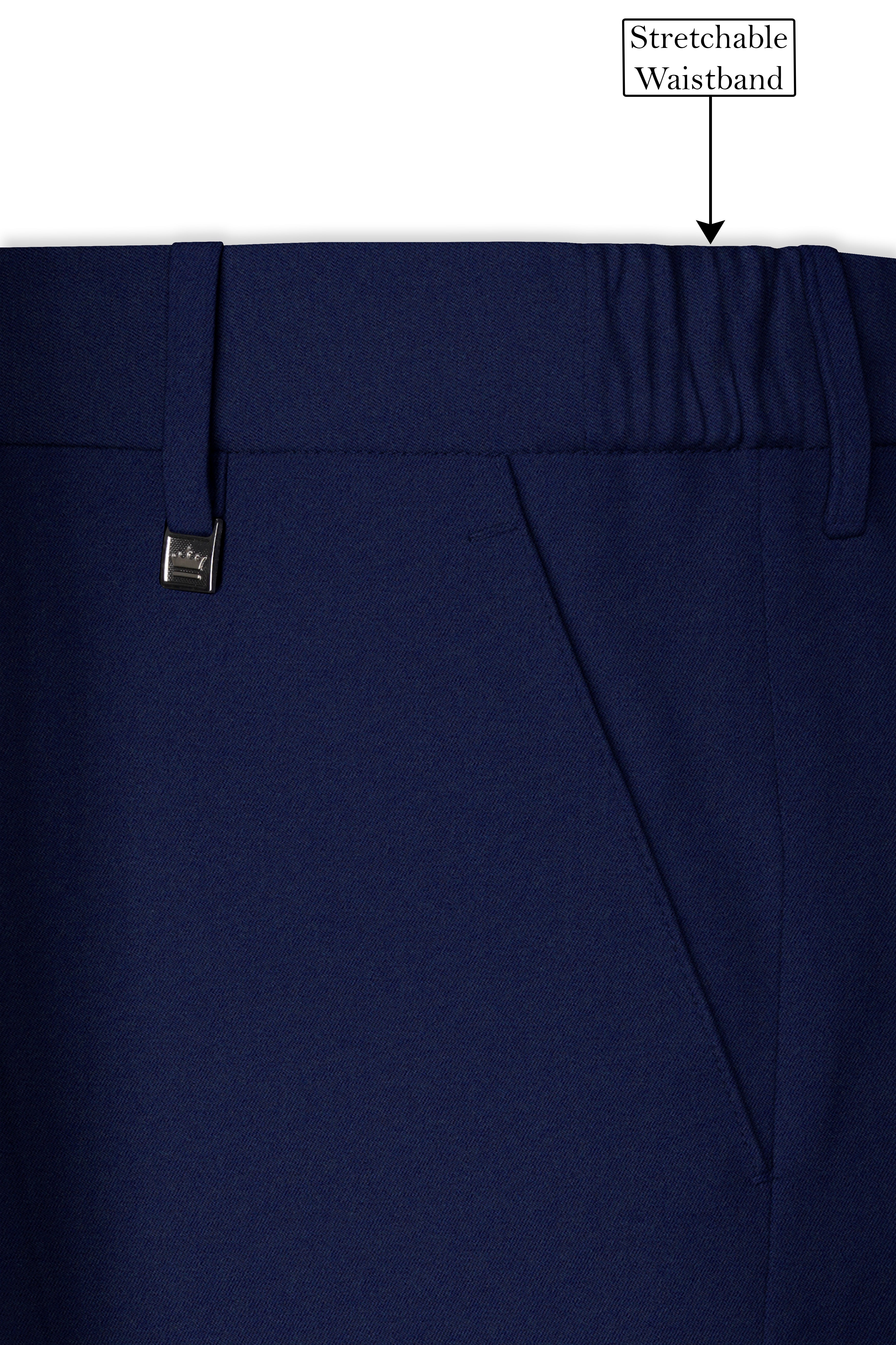 Flyvire-Firefly Blue Wool Rich Double Breasted Stretchable traveler Suit