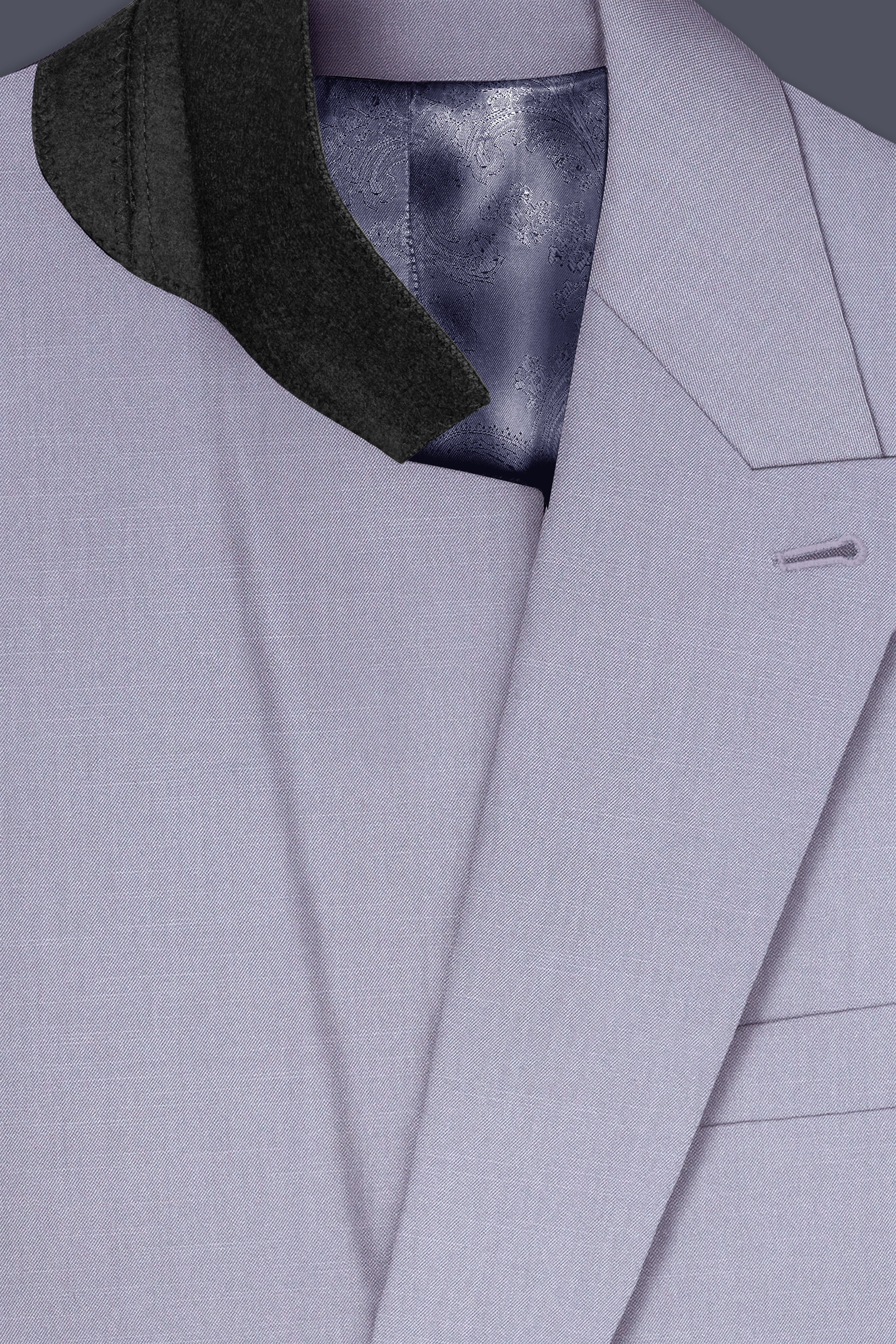 Mistivell-Mountain Mist Gray Wool Rich Double Breasted Stretchable traveler Suit