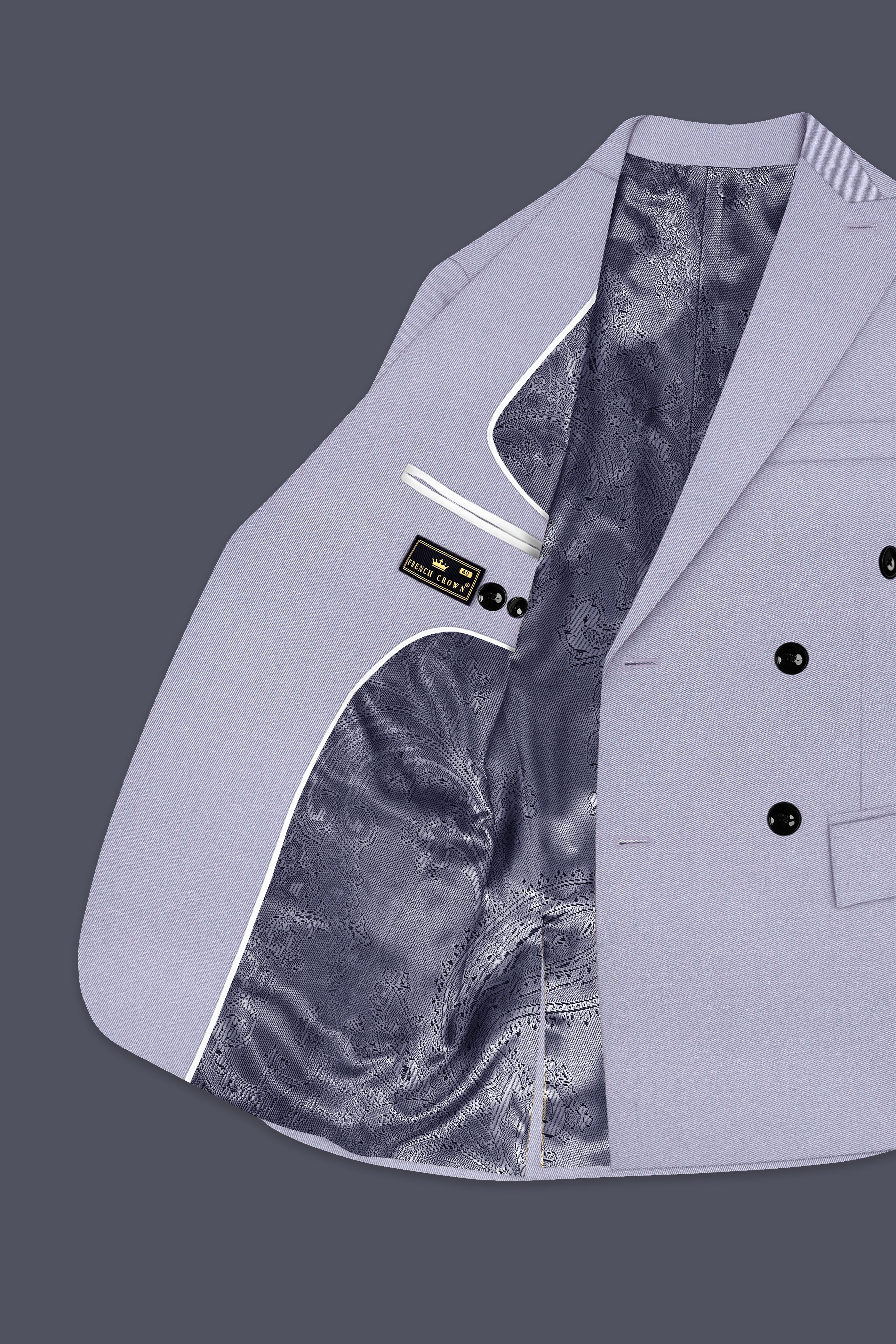Mistivell-Mountain Mist Gray Wool Rich Double Breasted Stretchable traveler Suit