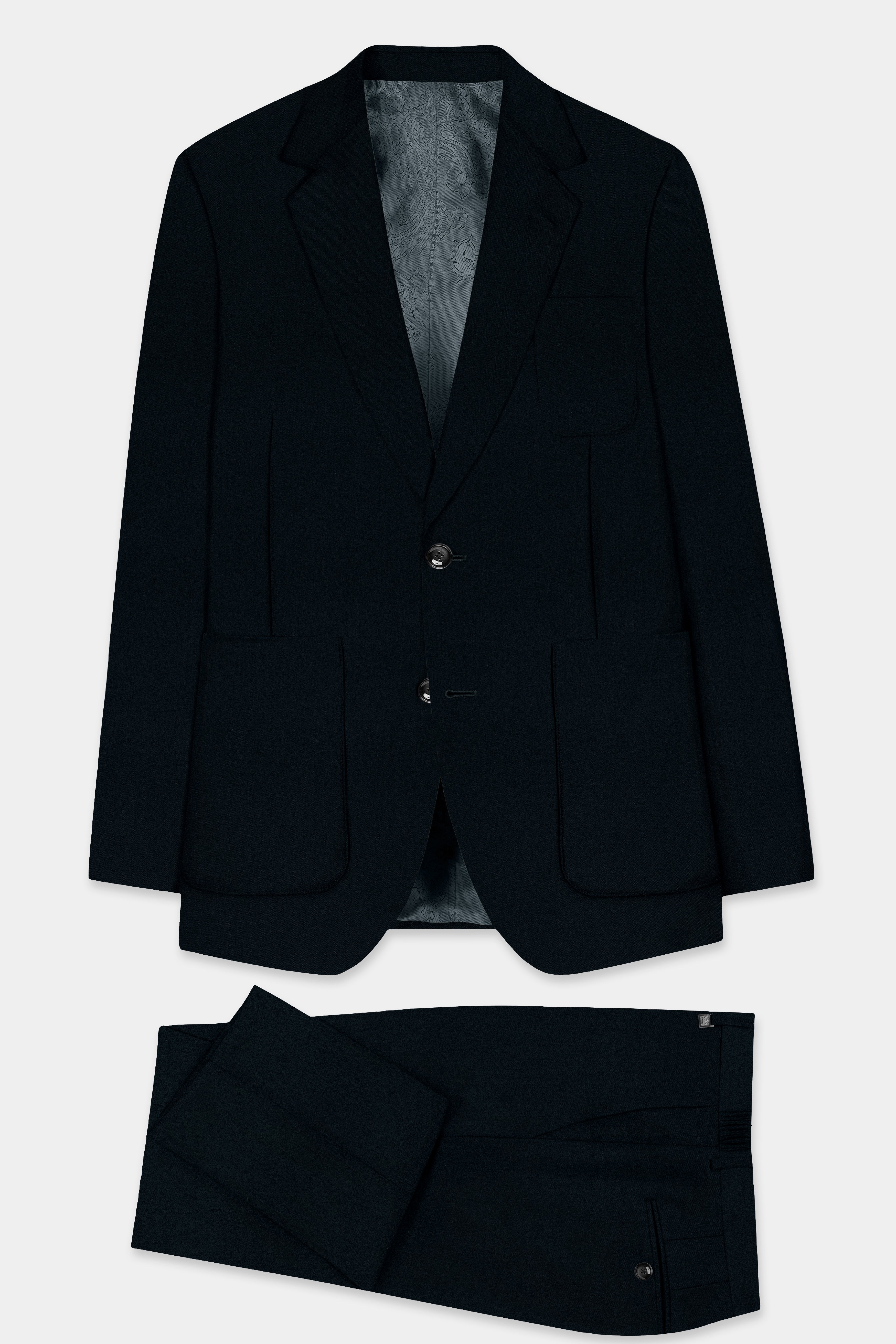 Premivell-Bunker Blue Premium Cotton Single Breasted Sports Suit