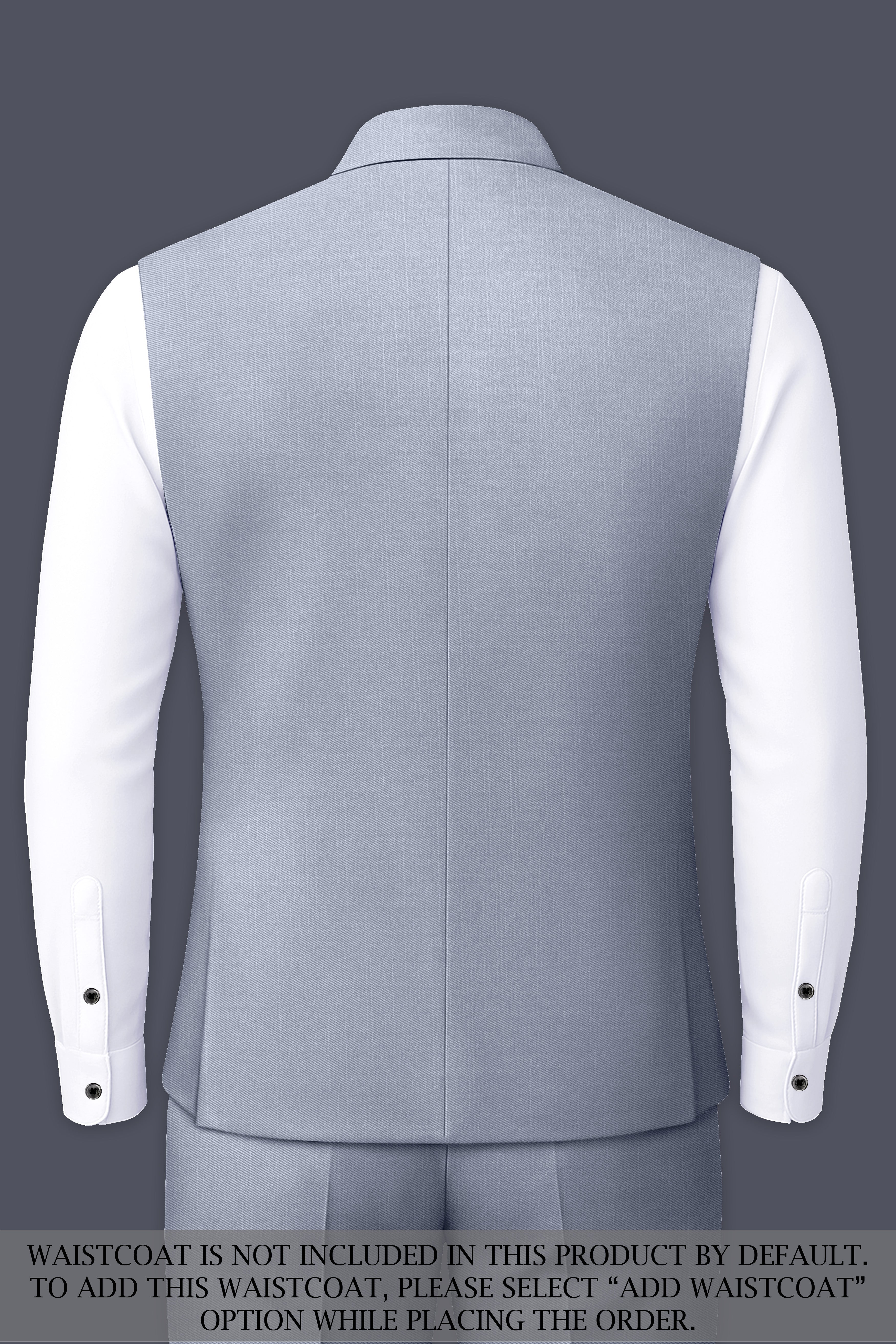 Mistivell-Mountain Mist Gray Wool Rich Bandhgala Stretchable traveler Suit