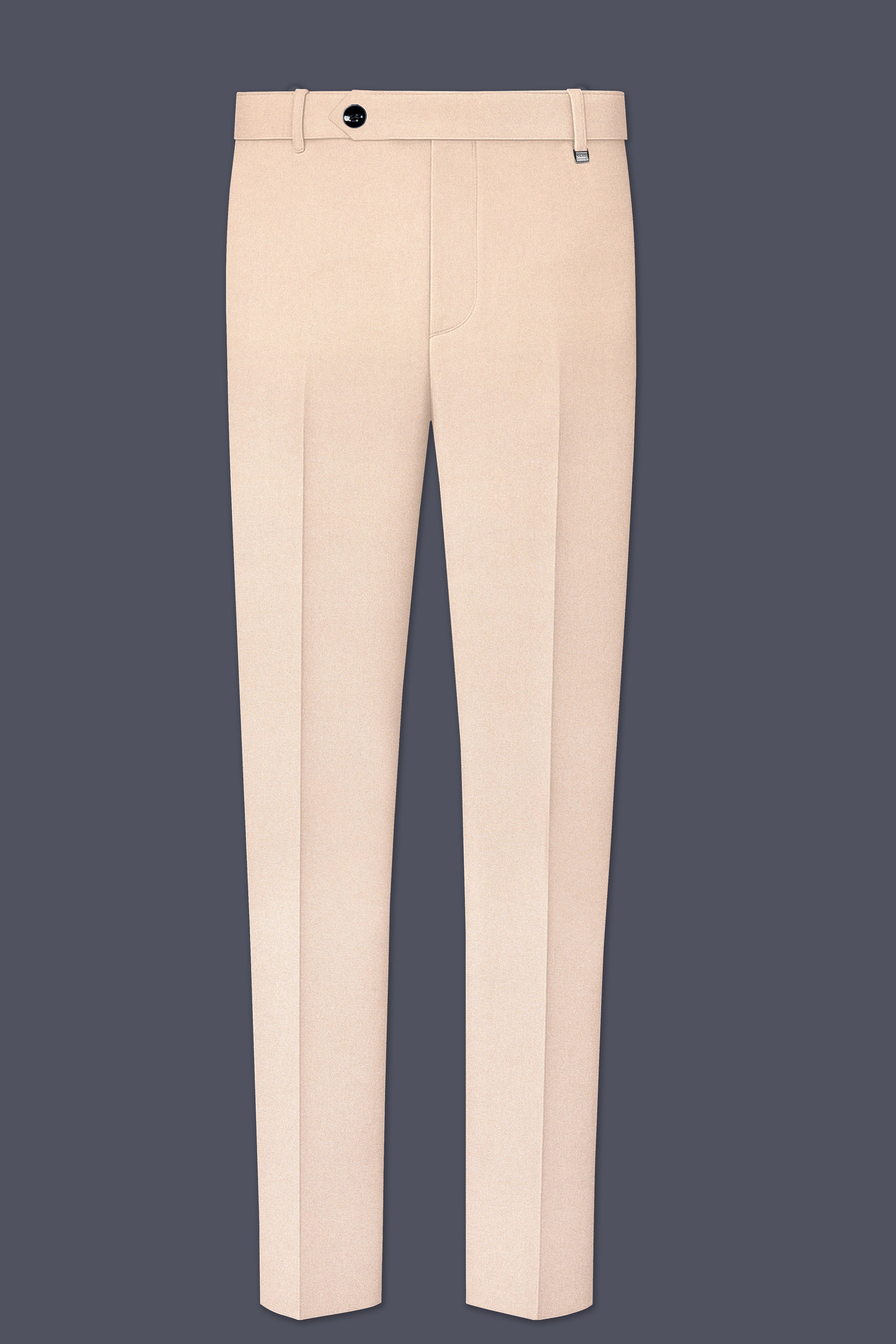 Ivocrest-Albescent Cream Premium Cotton Single Breasted Sports Suit