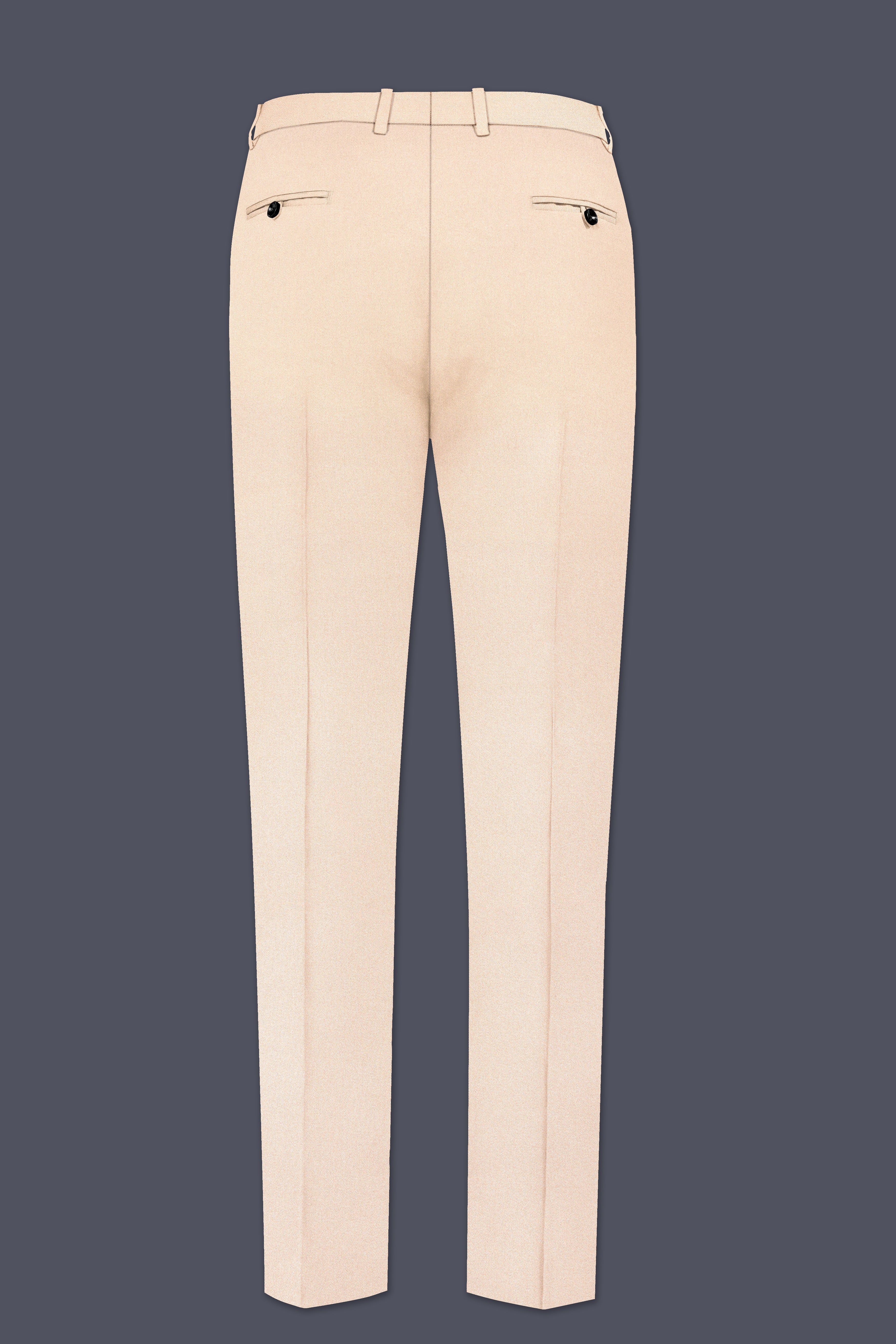 Ivocrest-Albescent Cream Premium Cotton Single Breasted Sports Suit