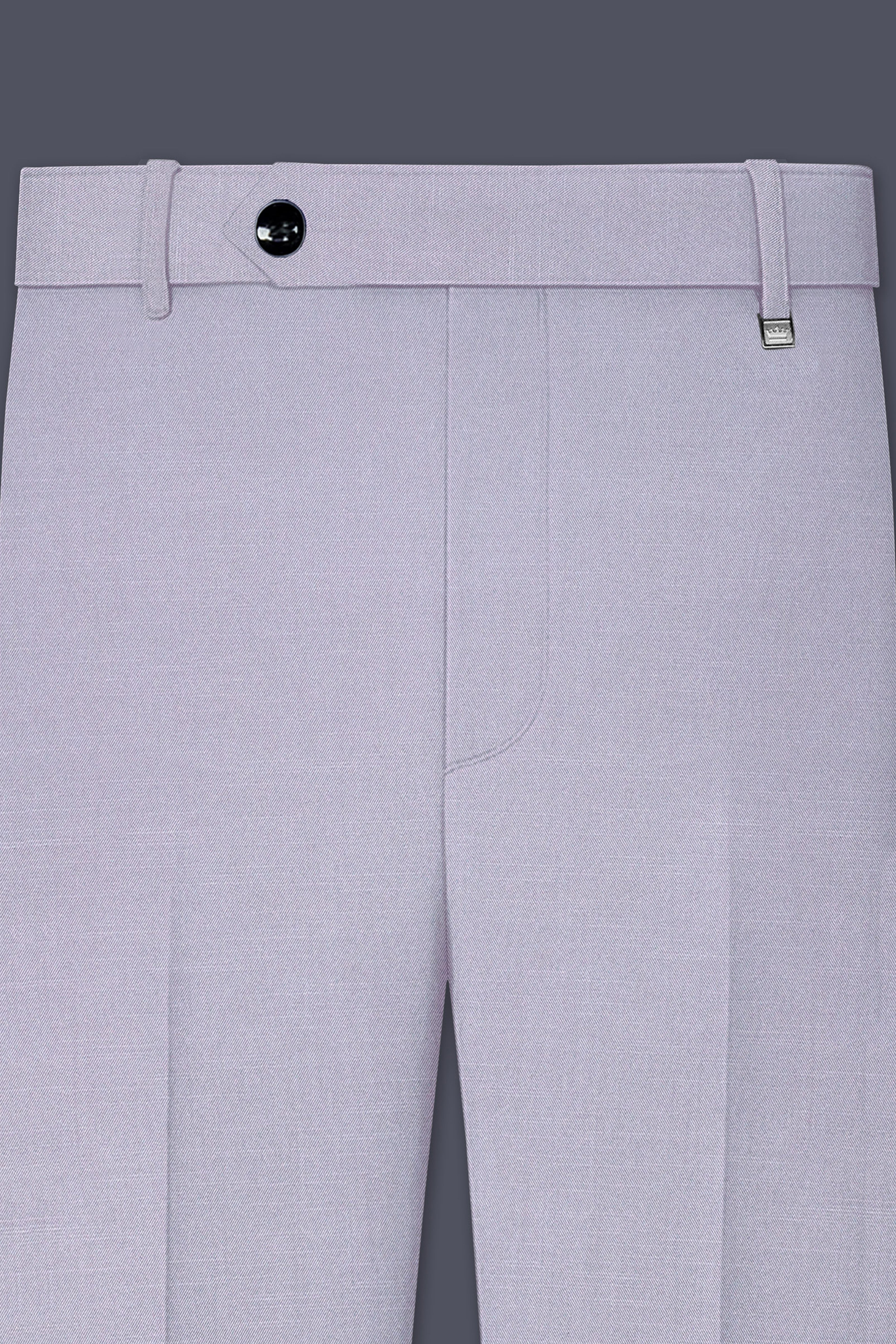 Mistivell-Mountain Mist Gray Wool Rich Cross Placket Bandhgala Stretchable traveler Suit
