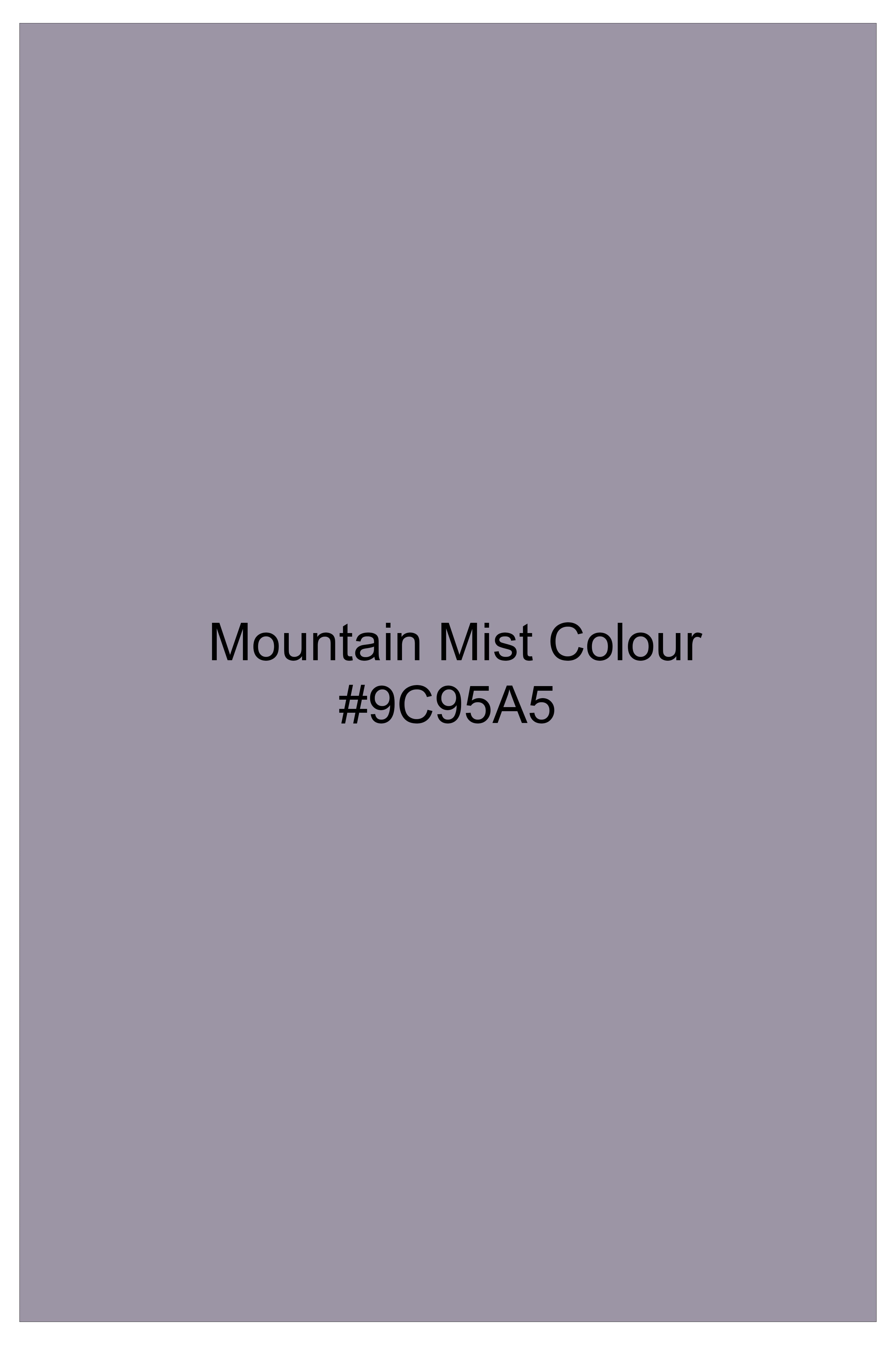 Mistivell-Mountain Mist Gray Wool Rich Cross Placket Bandhgala Stretchable traveler Suit