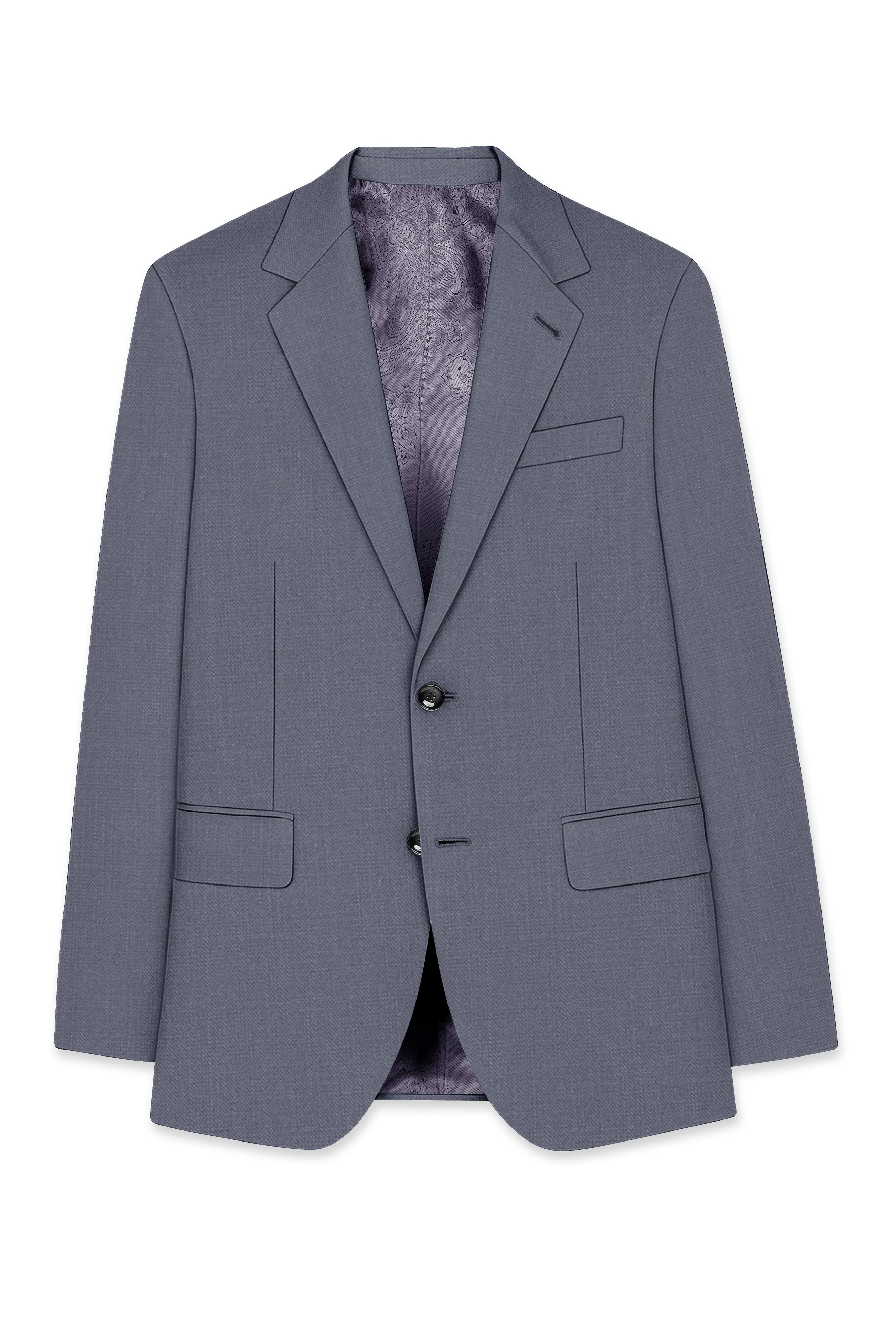 Cineris-Shuttle Gray Luxurious Linen Single Breasted Stretchable traveler Suit