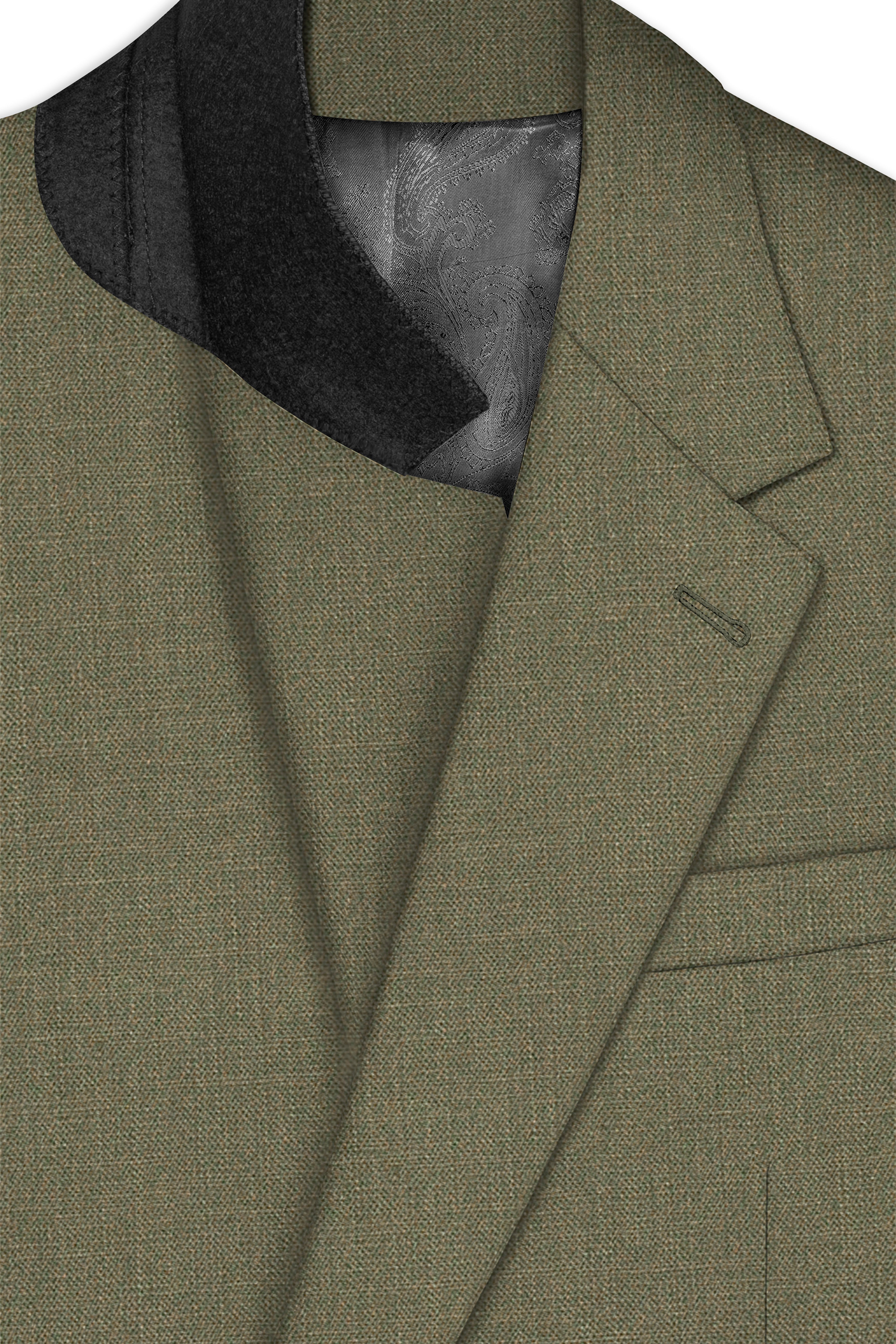Zyren-Finch Green Luxurious Linen Single Breasted Stretchable traveler Suit
