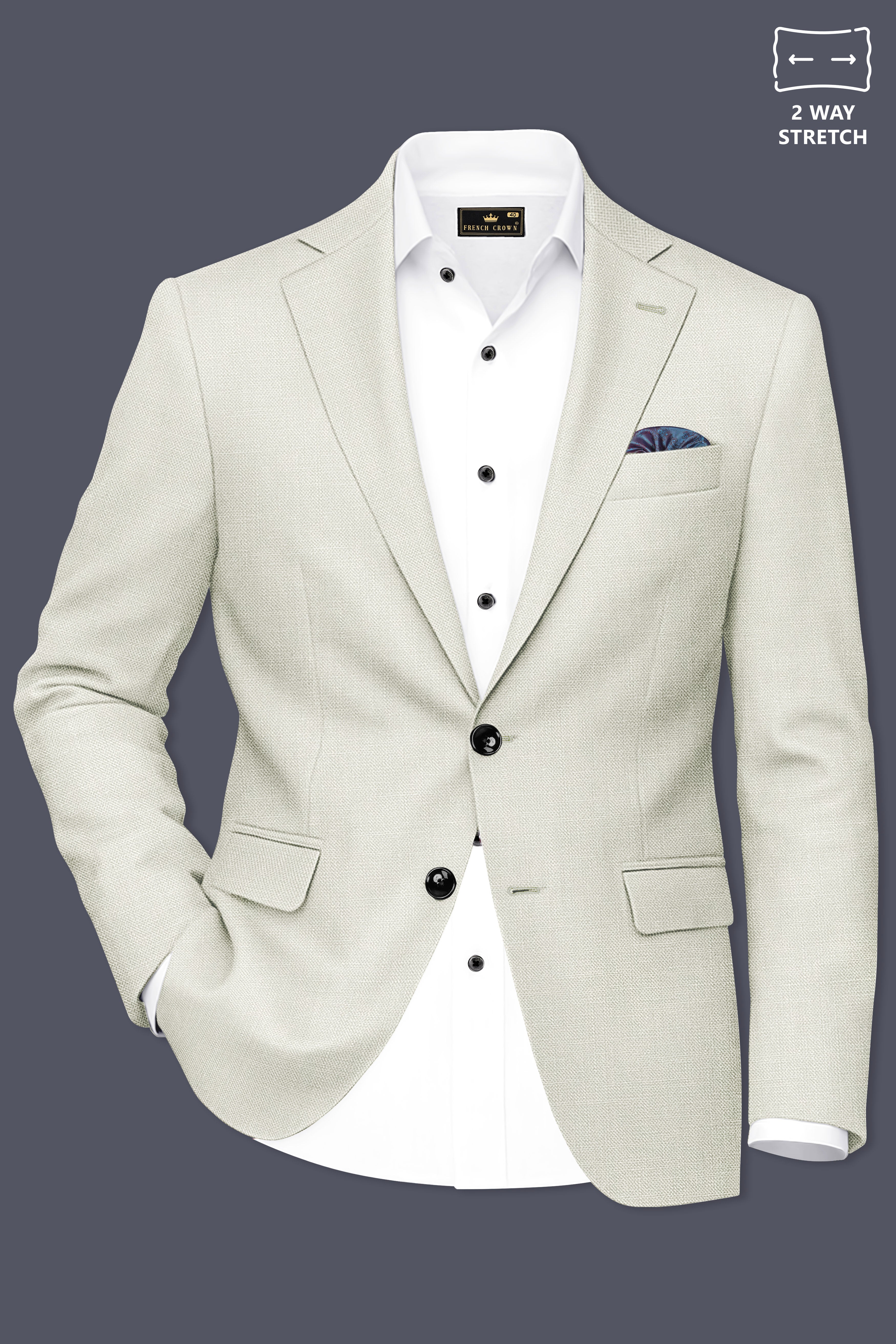 Viridale-Periglacial Green Luxurious Linen Single Breasted Stretchable traveler Suit