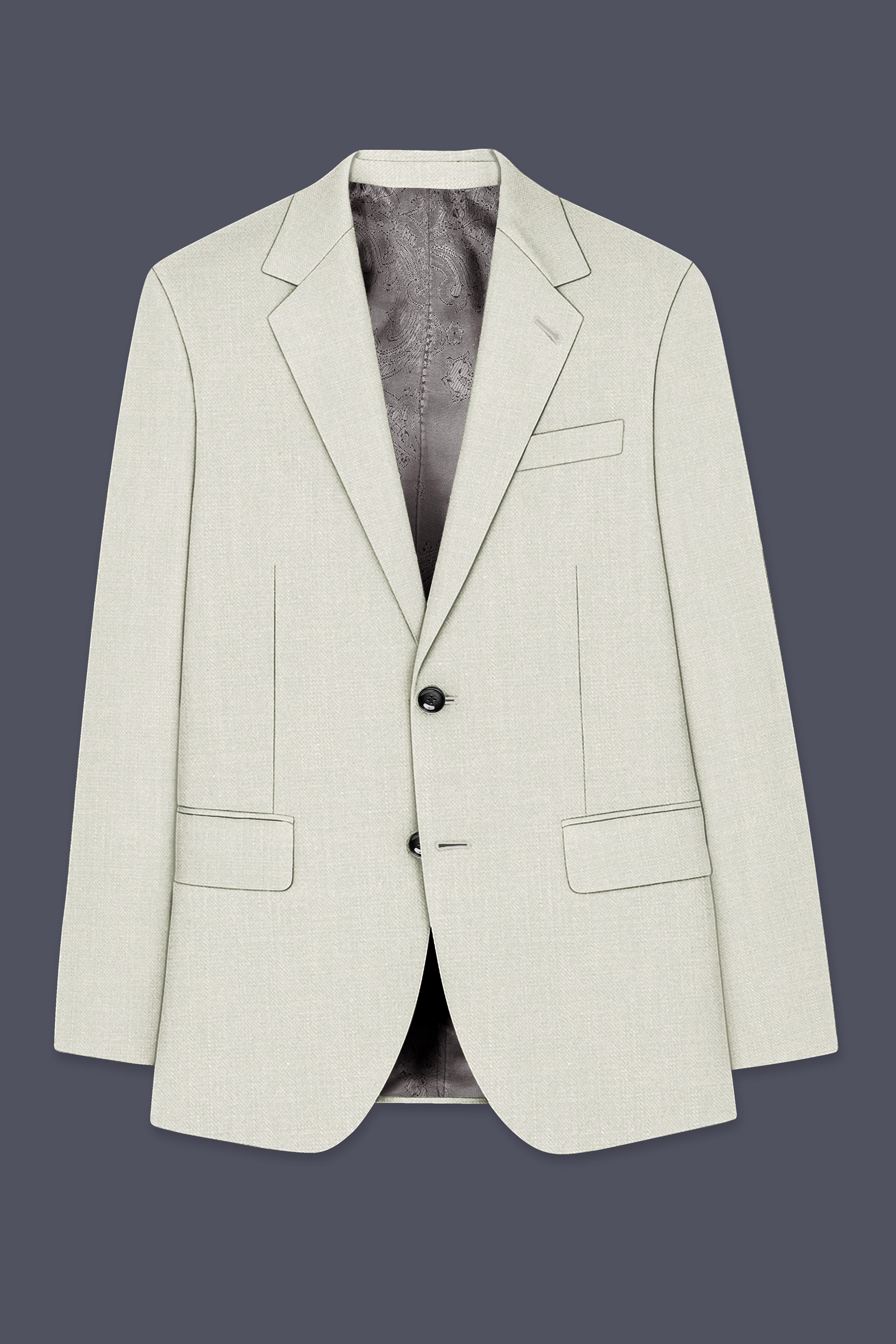 Viridale-Periglacial Green Luxurious Linen Single Breasted Stretchable traveler Suit