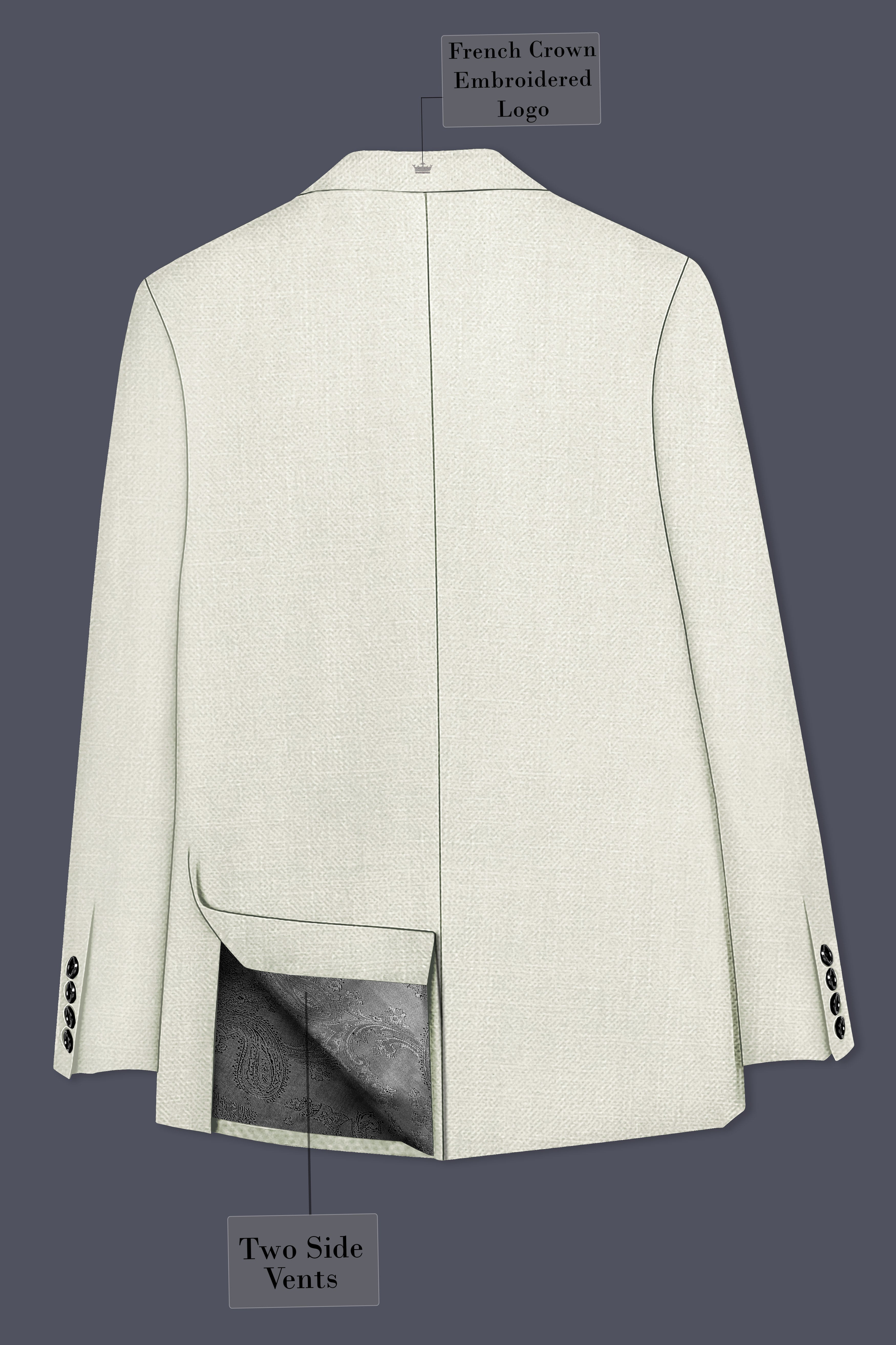Viridale-Periglacial Green Luxurious Linen Single Breasted Stretchable traveler Suit