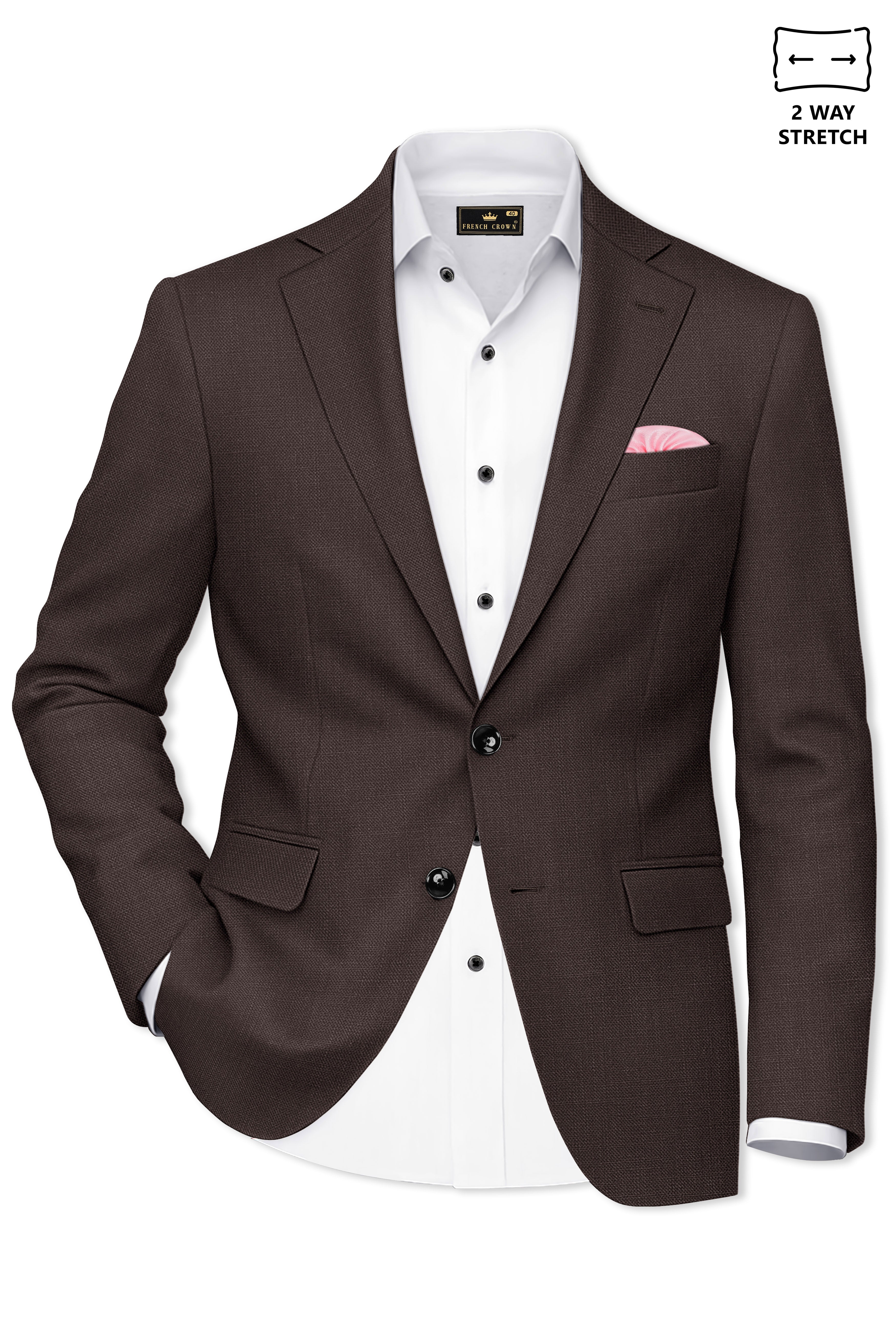 Terrivo-Zeus Brown Luxurious Linen Single Breasted Stretchable traveler Suit