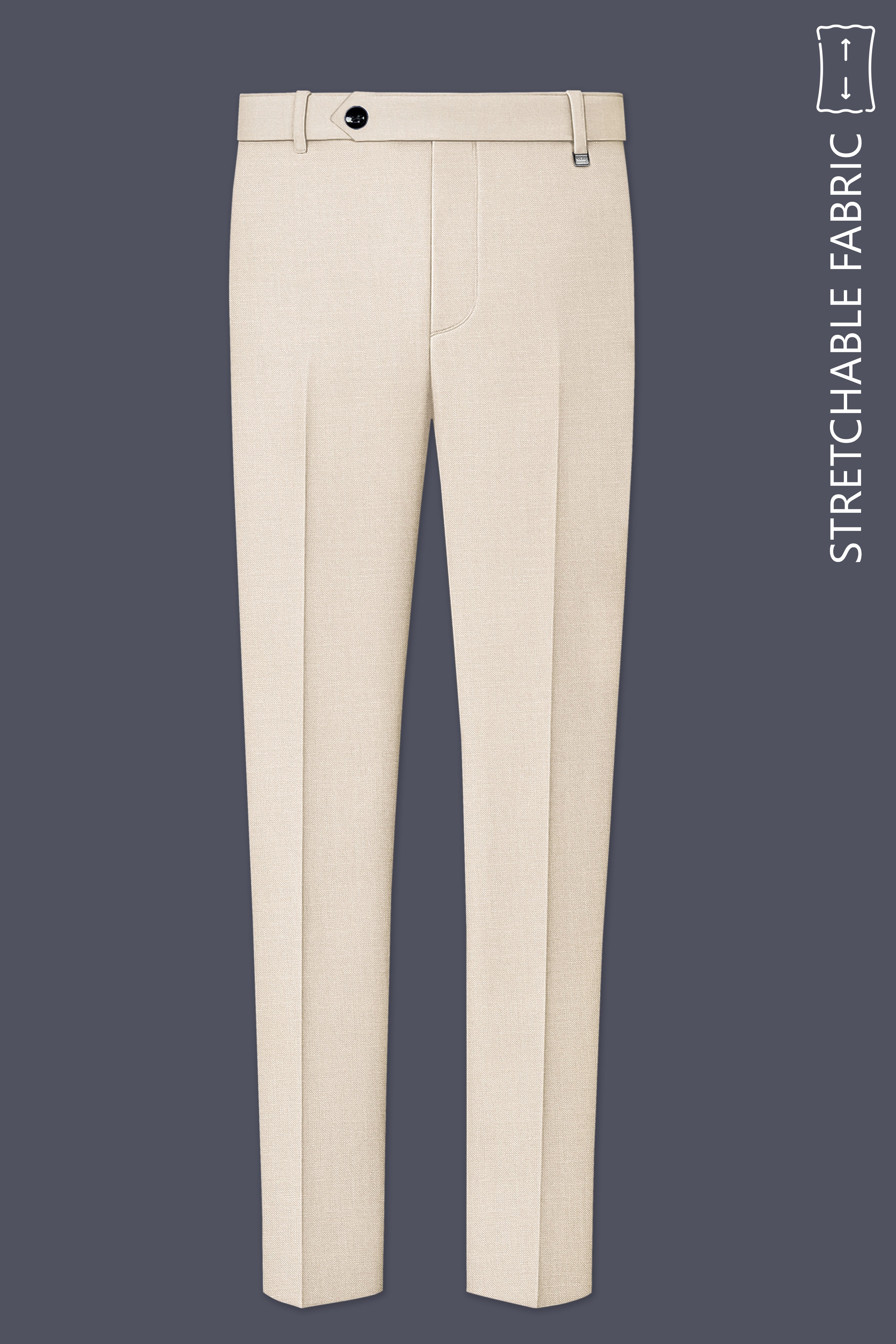 Ivoreo-Merino Cream Luxurious Linen Single Breasted Stretchable traveler Suit