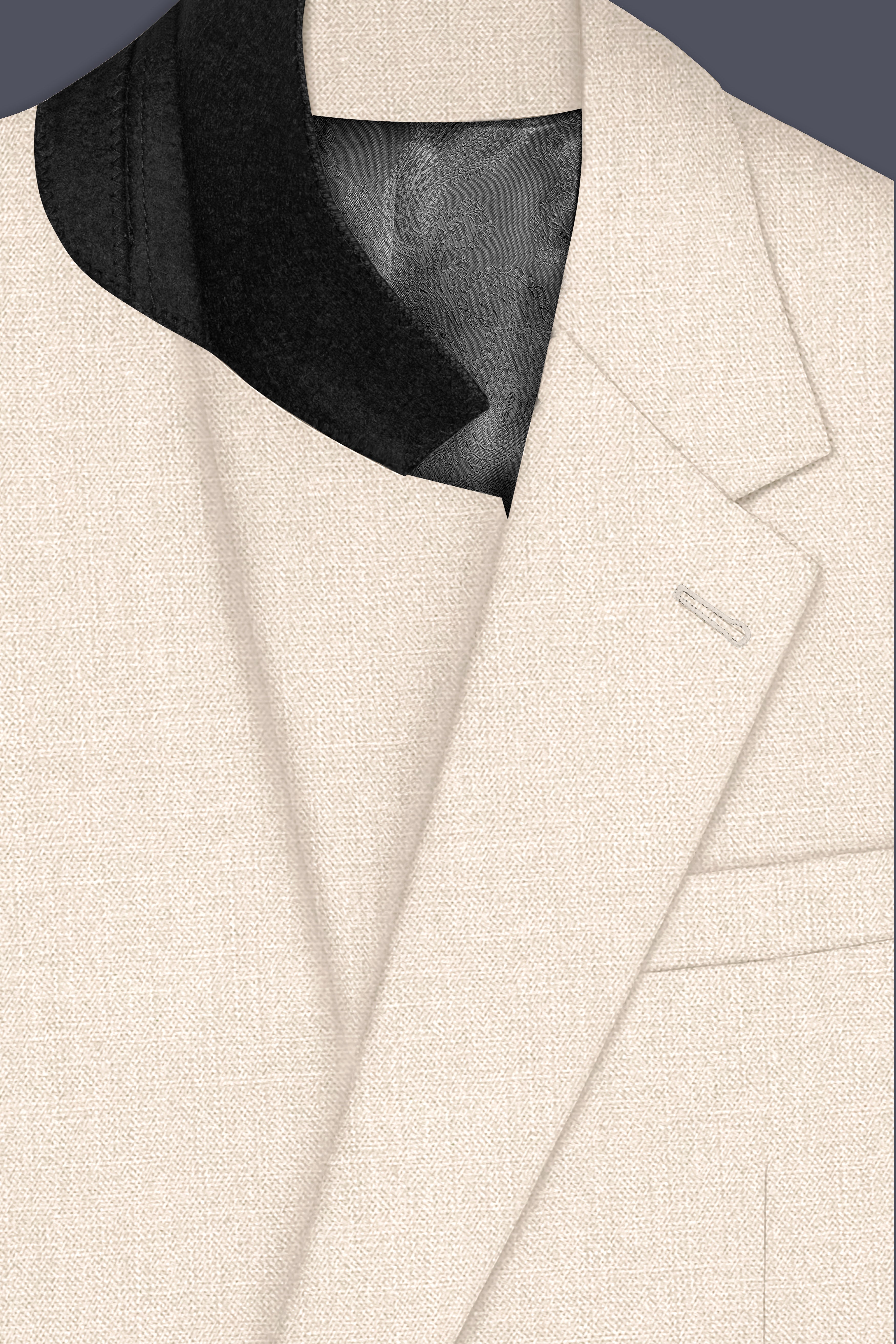 Ivoreo-Merino Cream Luxurious Linen Single Breasted Stretchable traveler Suit