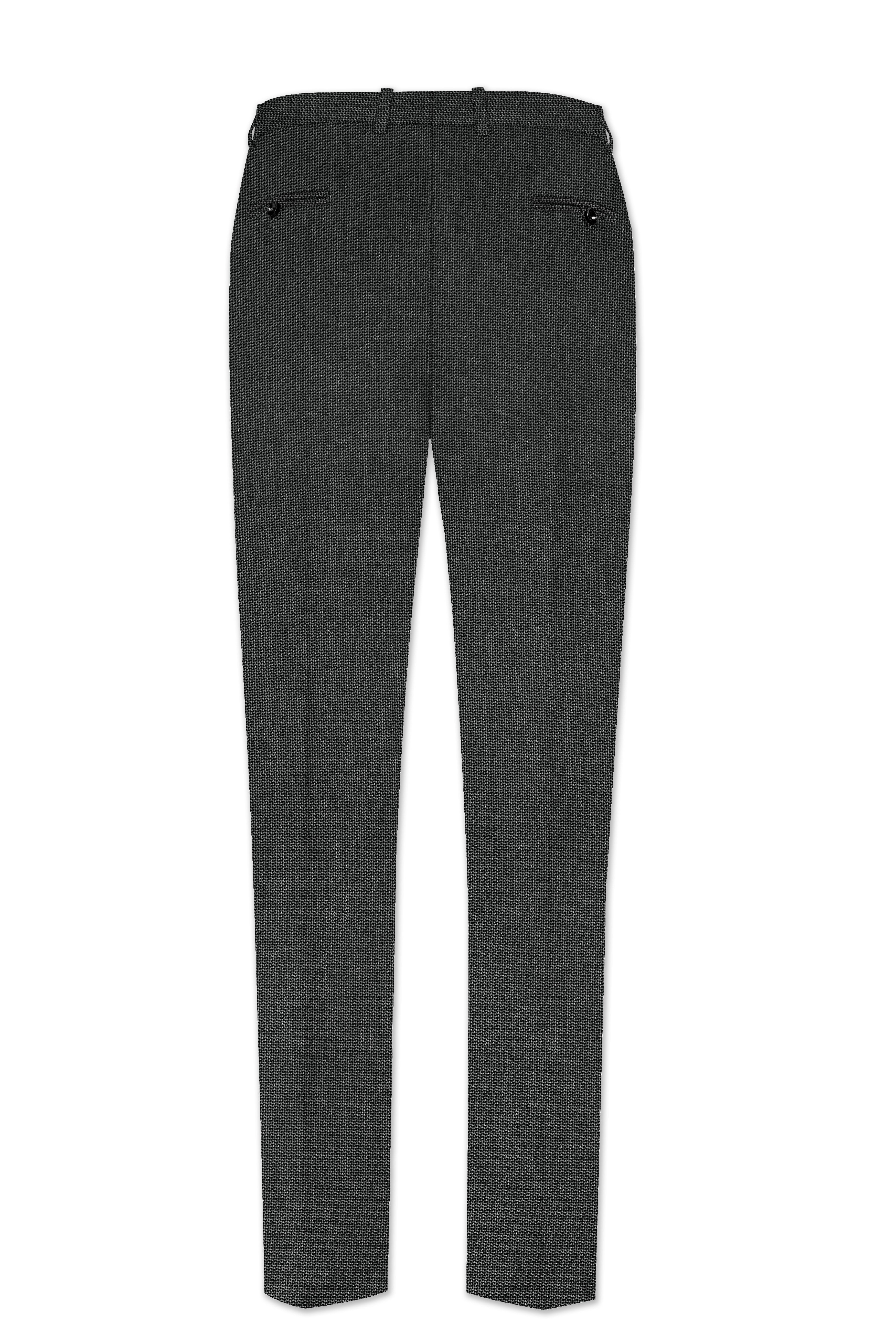 Cinerro-Mine Shaft Gray Houndstooth Wool Rich Textured Double Breasted Suit