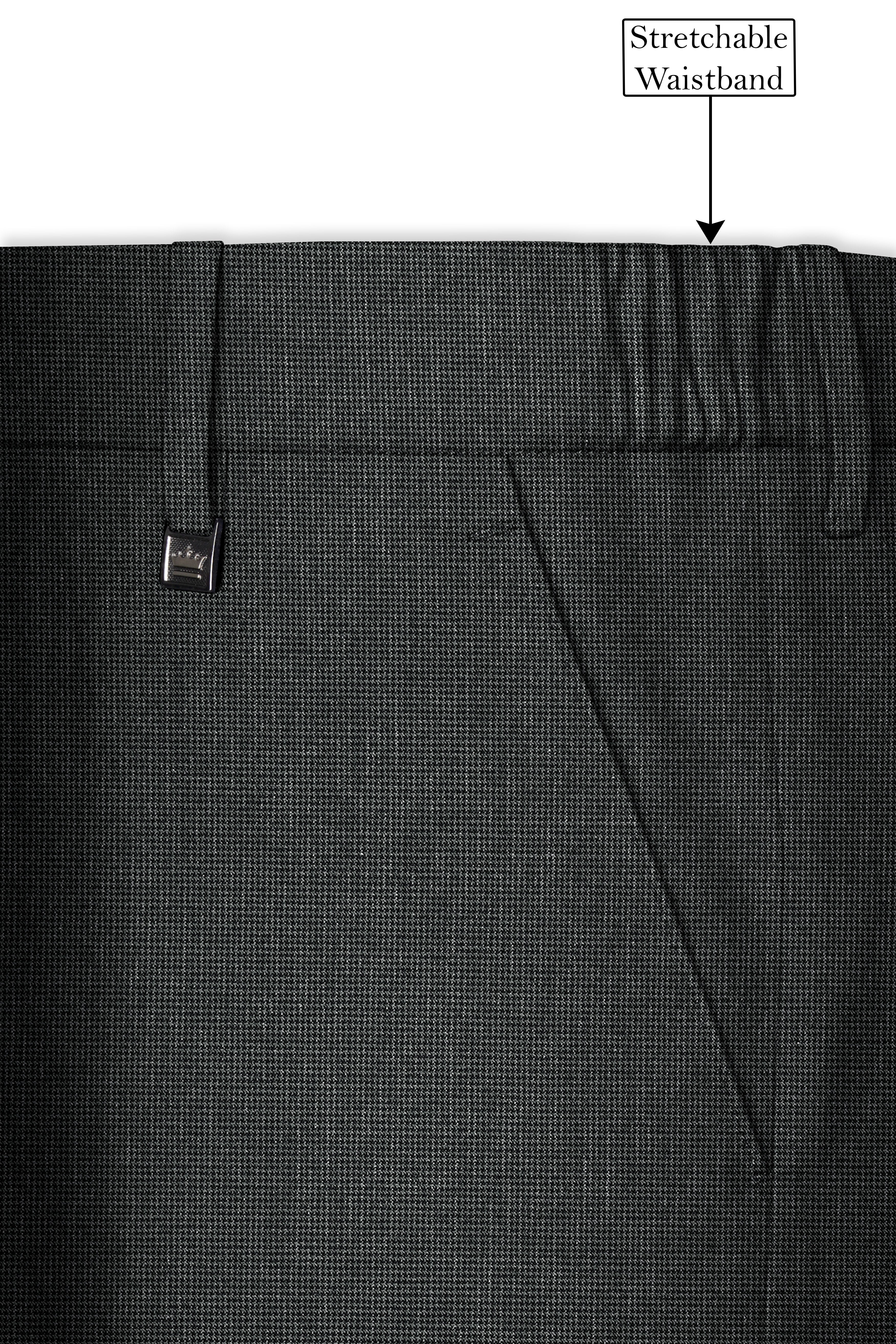 Cinerro-Mine Shaft Gray Houndstooth Wool Rich Textured Double Breasted Suit