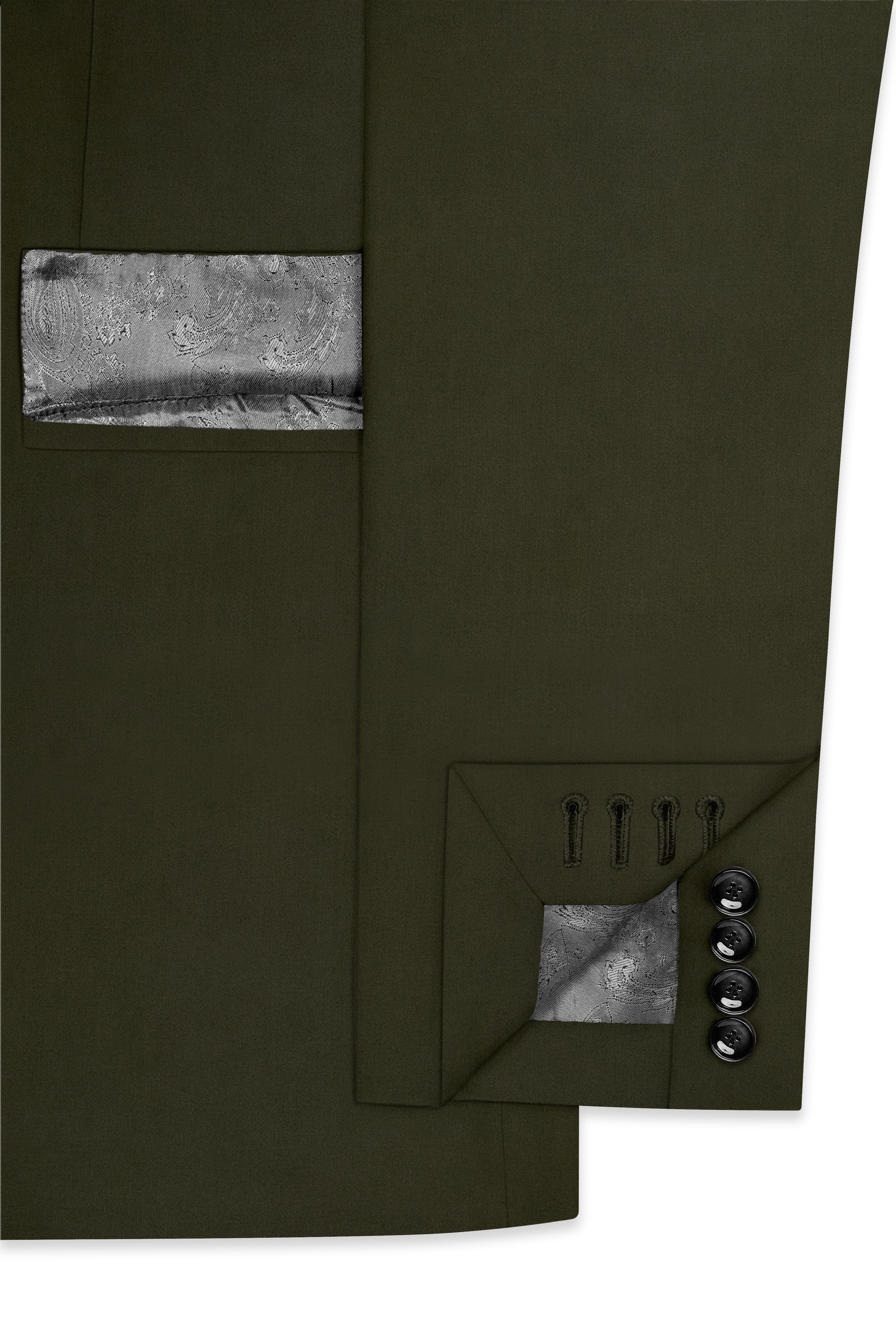 Verdaro-Zeus Green Solid Premium Cotton Double Breasted Suit