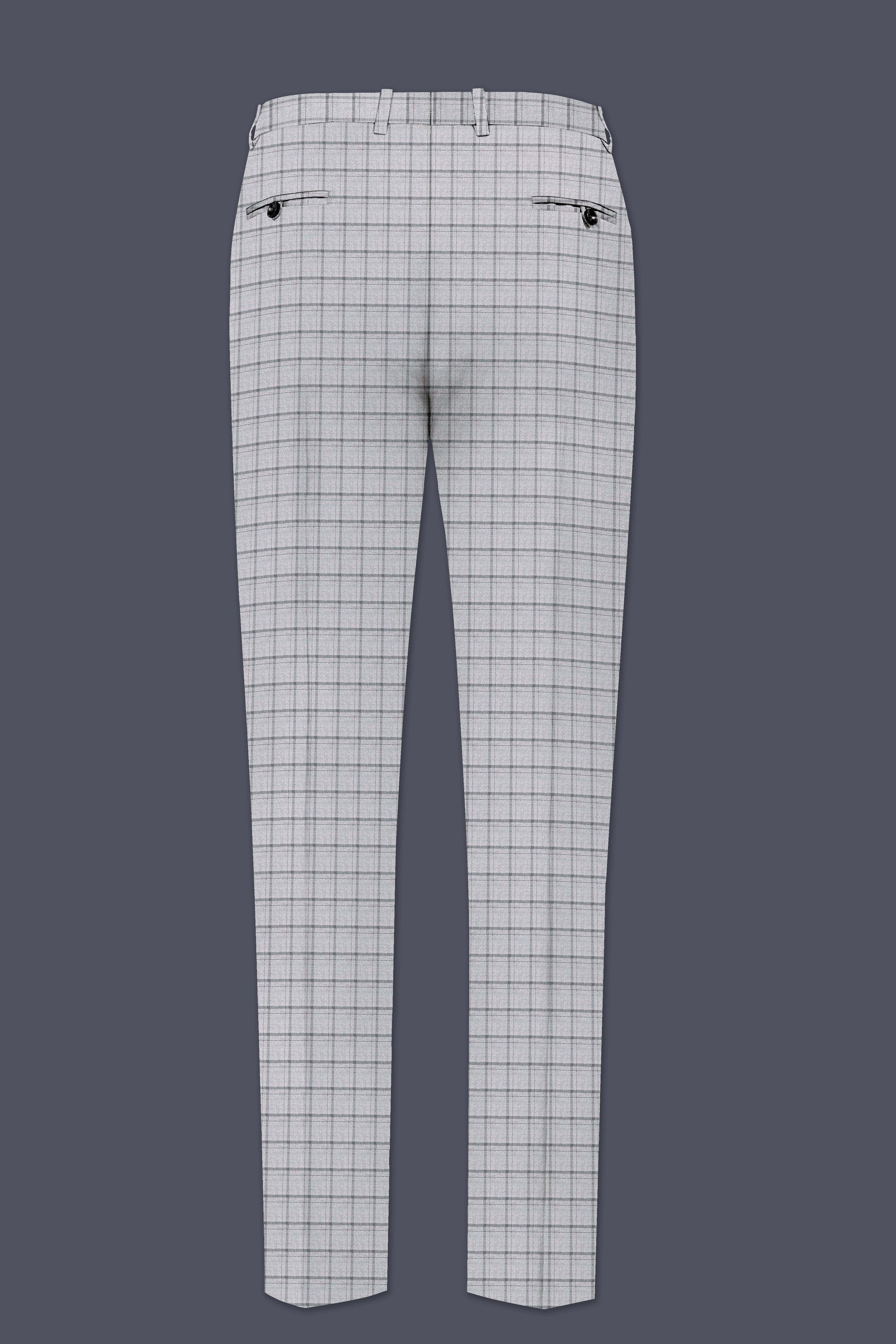 Cinerro-Mercury Gray Plaid Wool Rich Single Breasted Suit