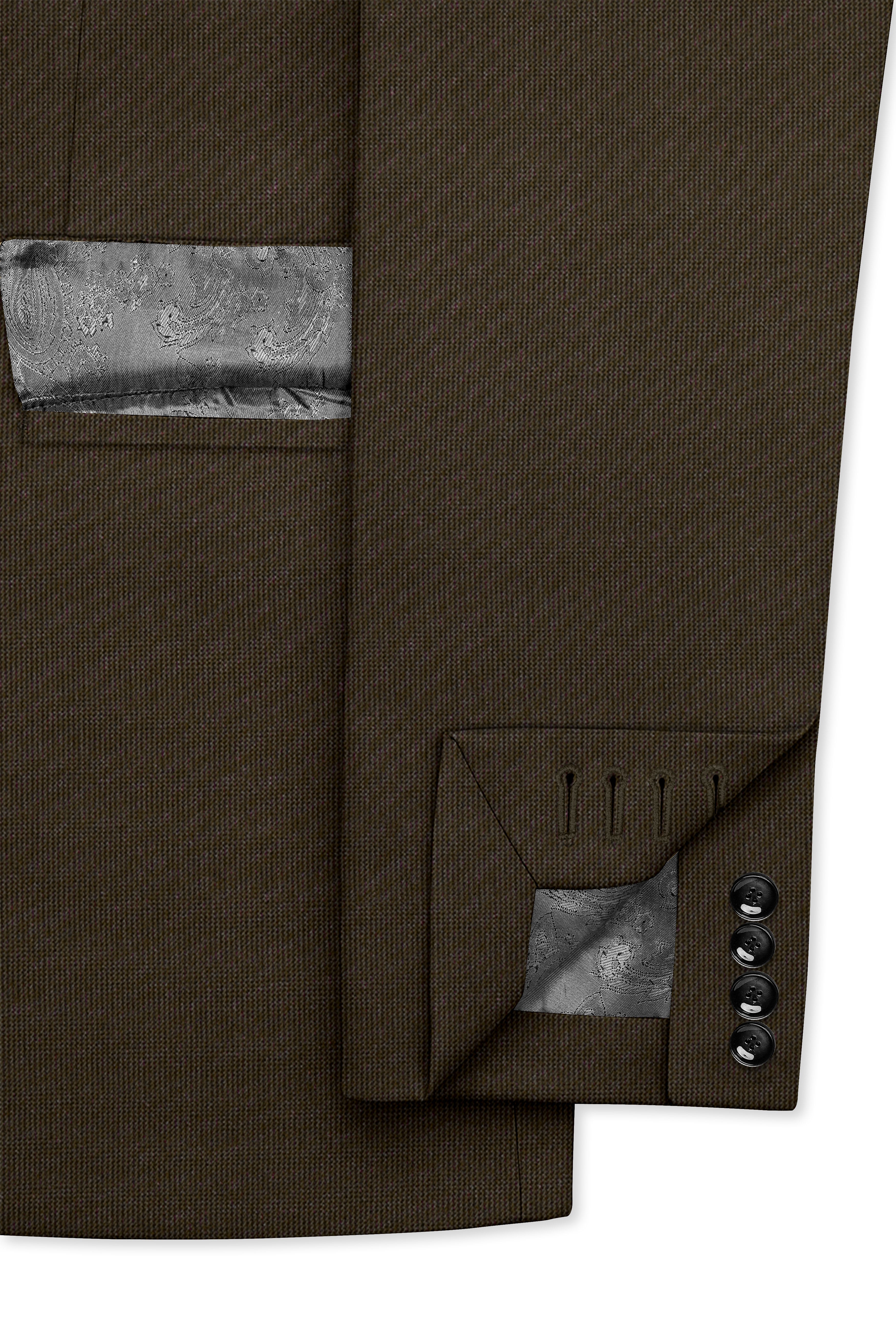 Terravo-Eternity Brown Textured Wool Rich Single Breasted Suit