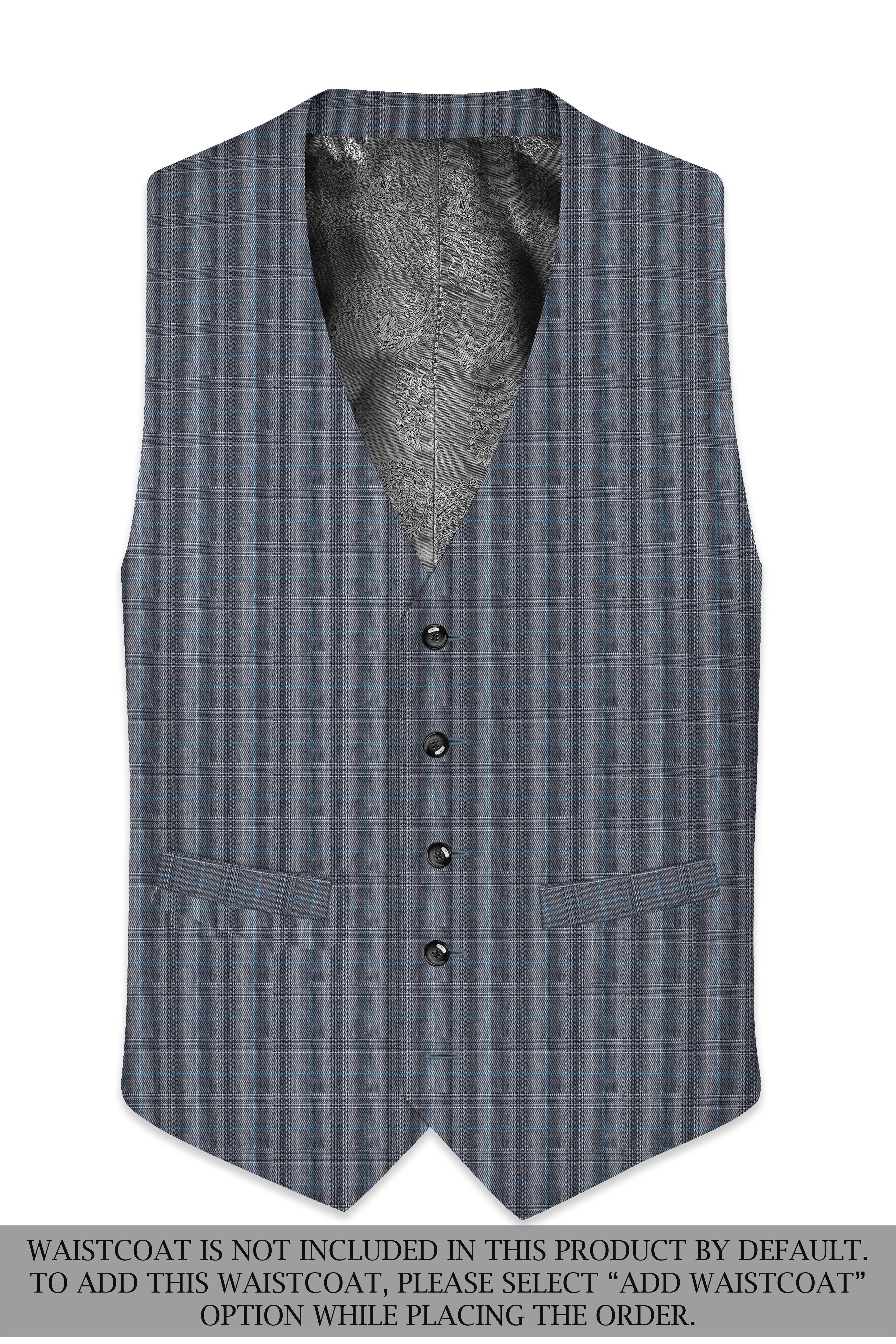 Plaivoro-Scarpa Gray Plaid Cotton Double Breasted Suit