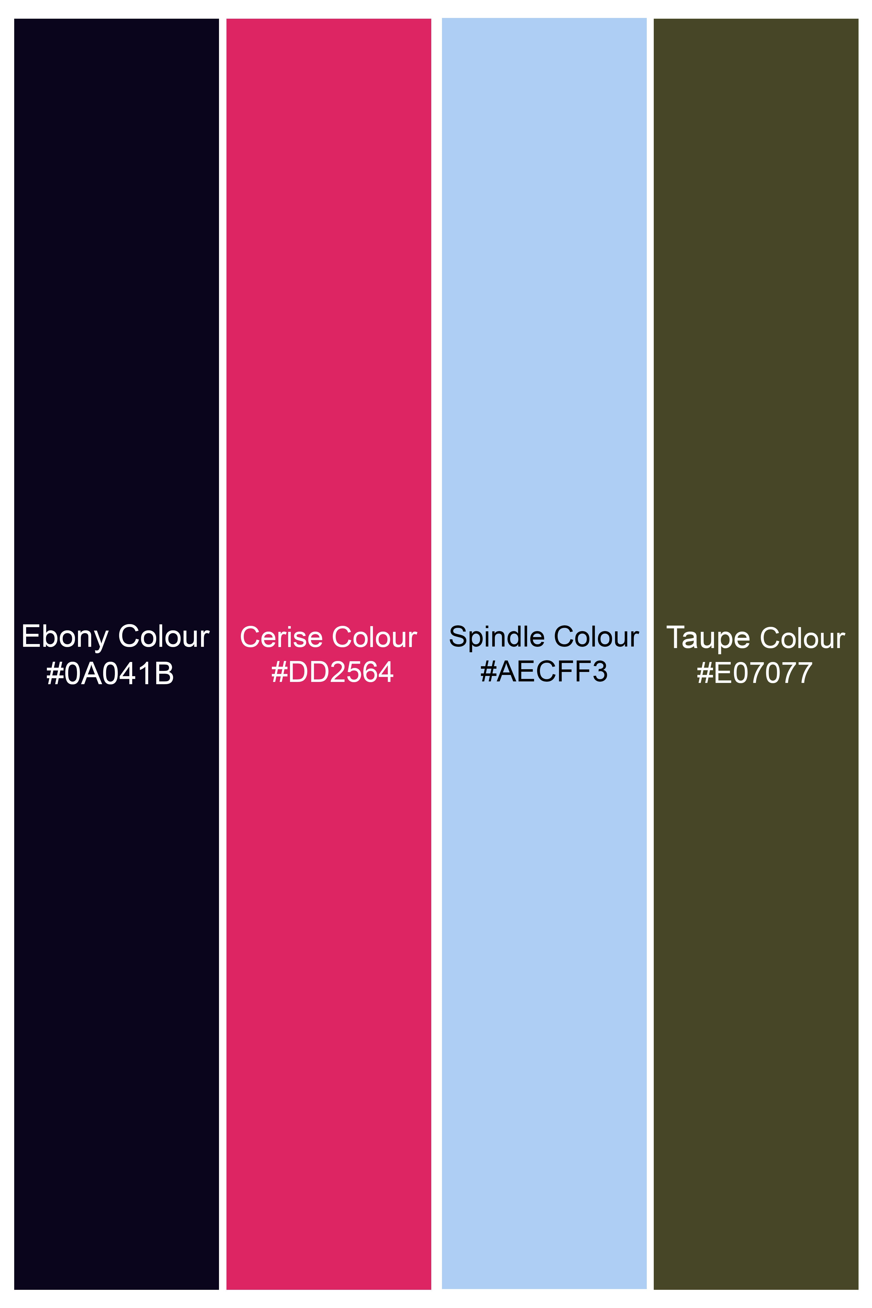 Lumivon-Ebony Blue and Cerise Pink Vertical Thread and Sequin Embroidered Designer Tuxedo Suit